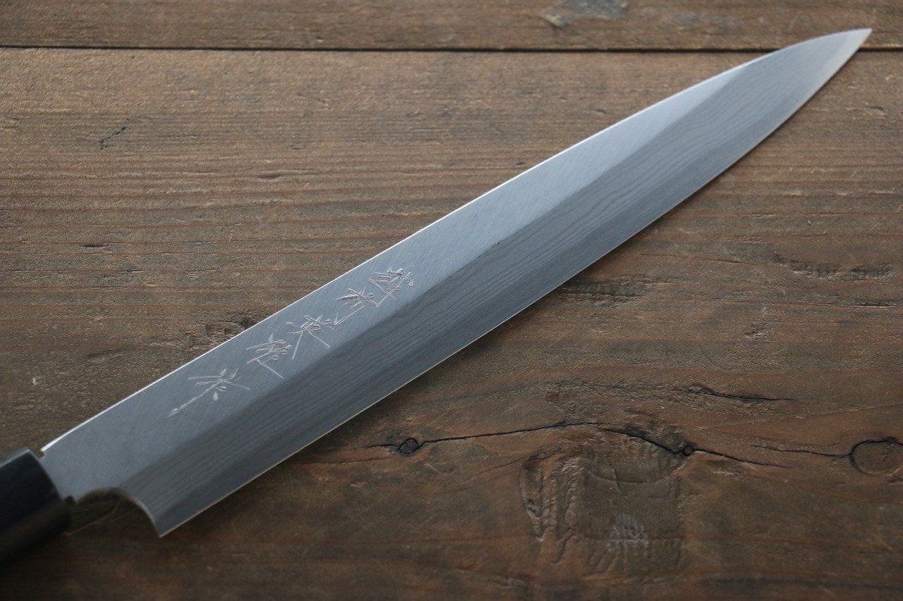Hideo Kitaoka Blue Steel No.2 Damascus Yanagiba 210mm Shitan Handle - Japanny - Best Japanese Knife
