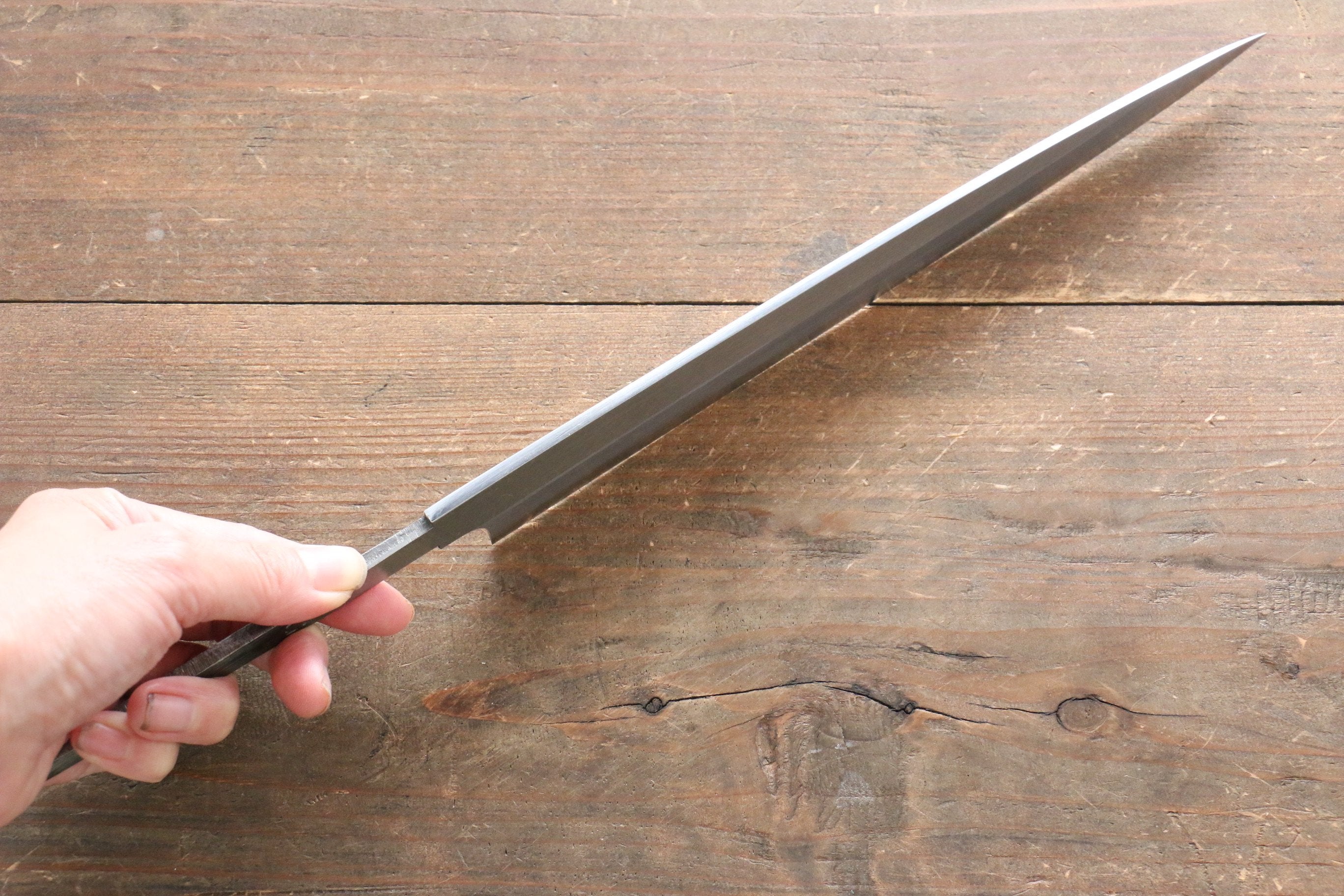 Minamoto Akitada Blue Steel No.1 DX Yanagiba 240mm (Blade only) - Japanny - Best Japanese Knife