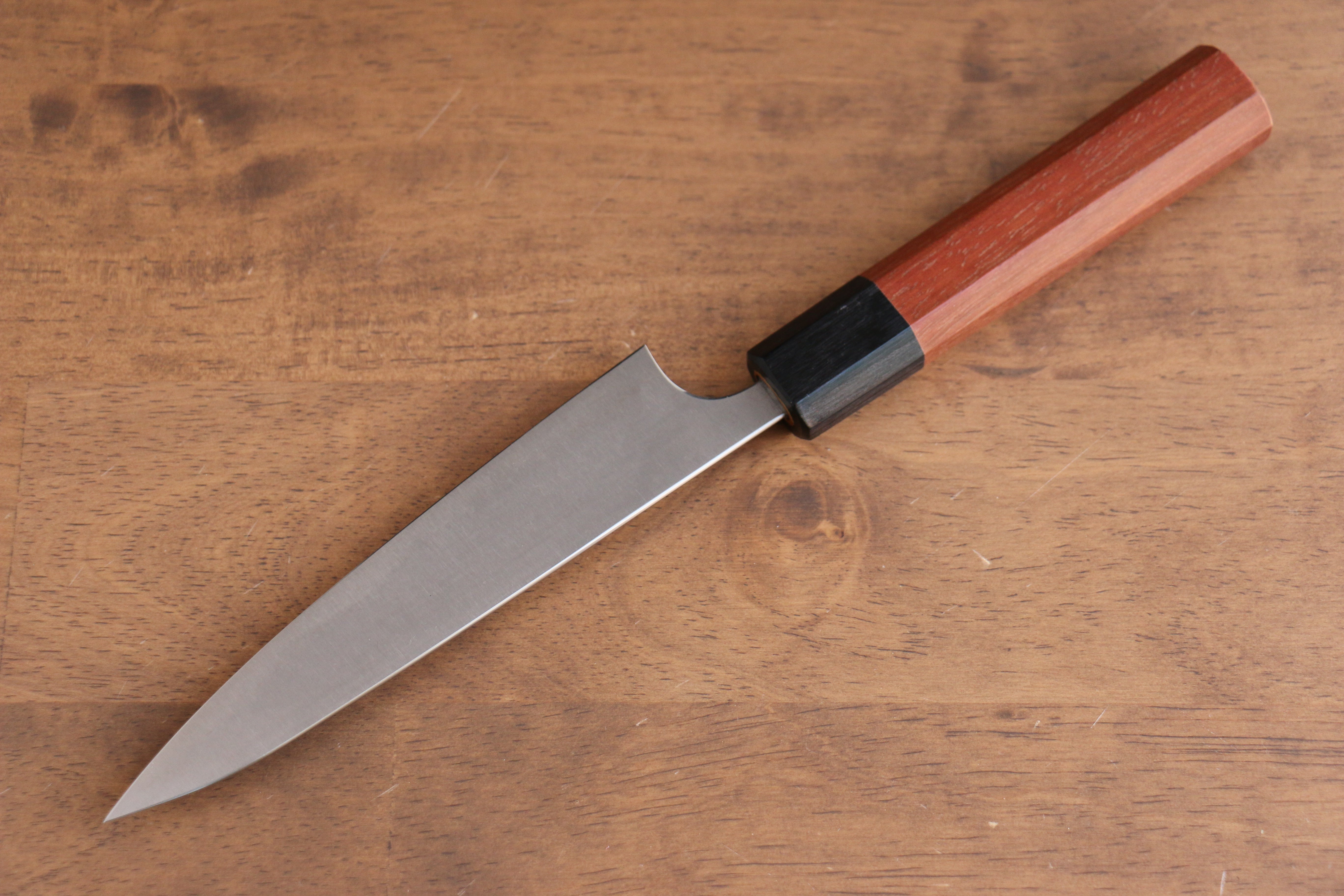 Shibata Takayuki Koutetsu Blue Super Petty-Utility 135mm Jarrah Handle - Japanny - Best Japanese Knife