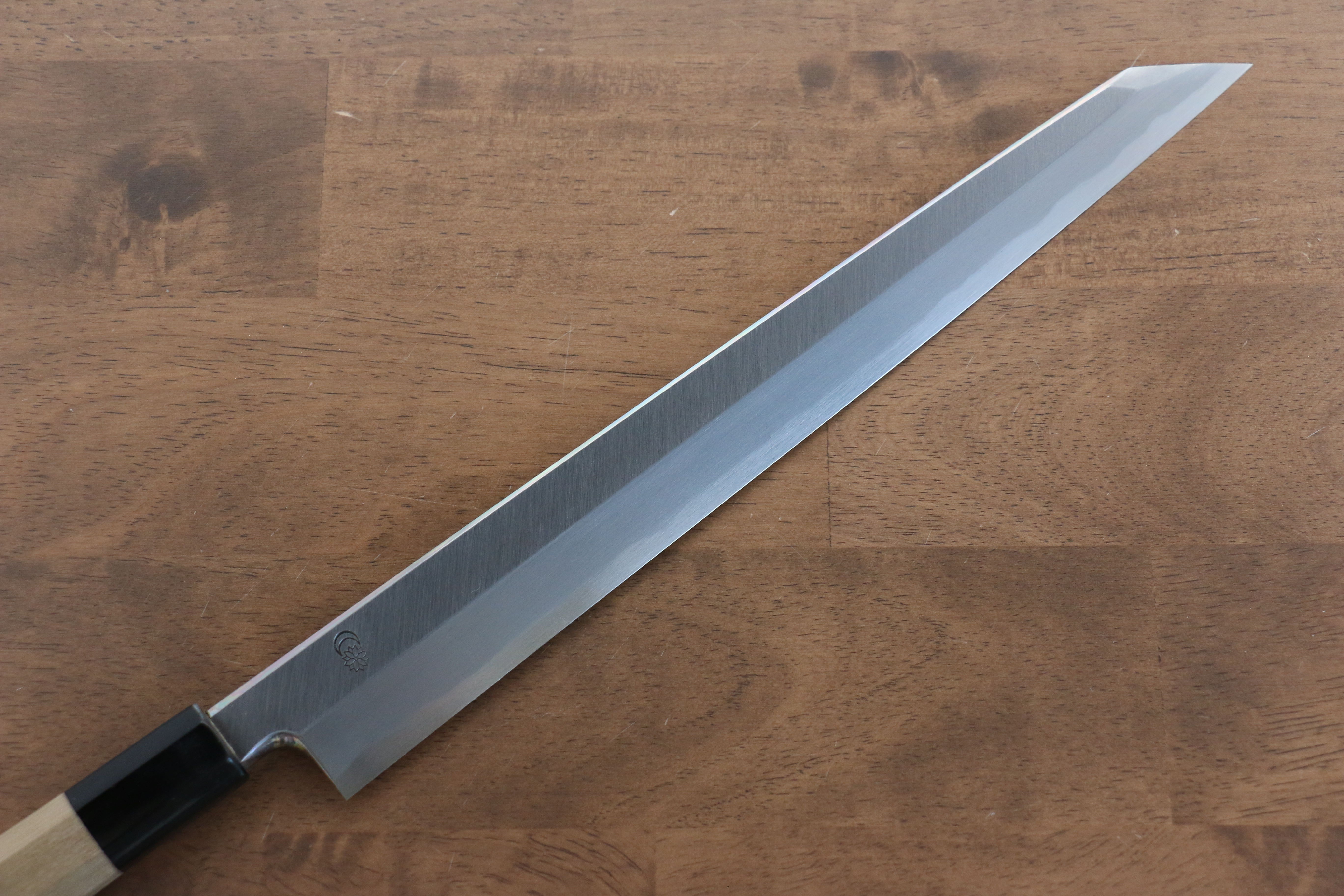 Kikuzuki White Steel No.2 Kasumitogi Kiritsuke Yanagiba 300mm Magnolia Handle - Japanny - Best Japanese Knife