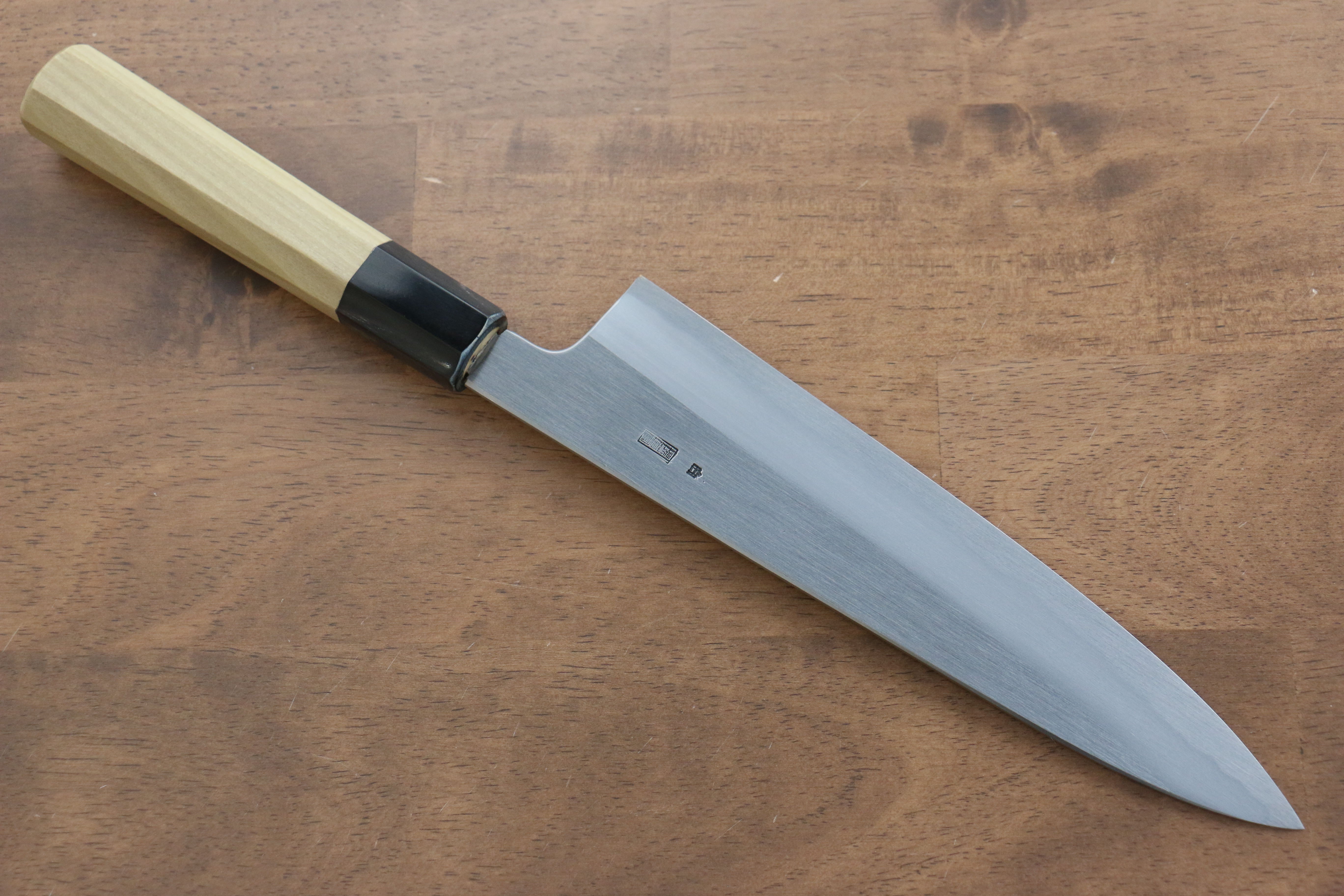 Kikuzuki White Steel No.2 Kasumitogi Gyuto 210mm Magnolia Handle - Japanny - Best Japanese Knife