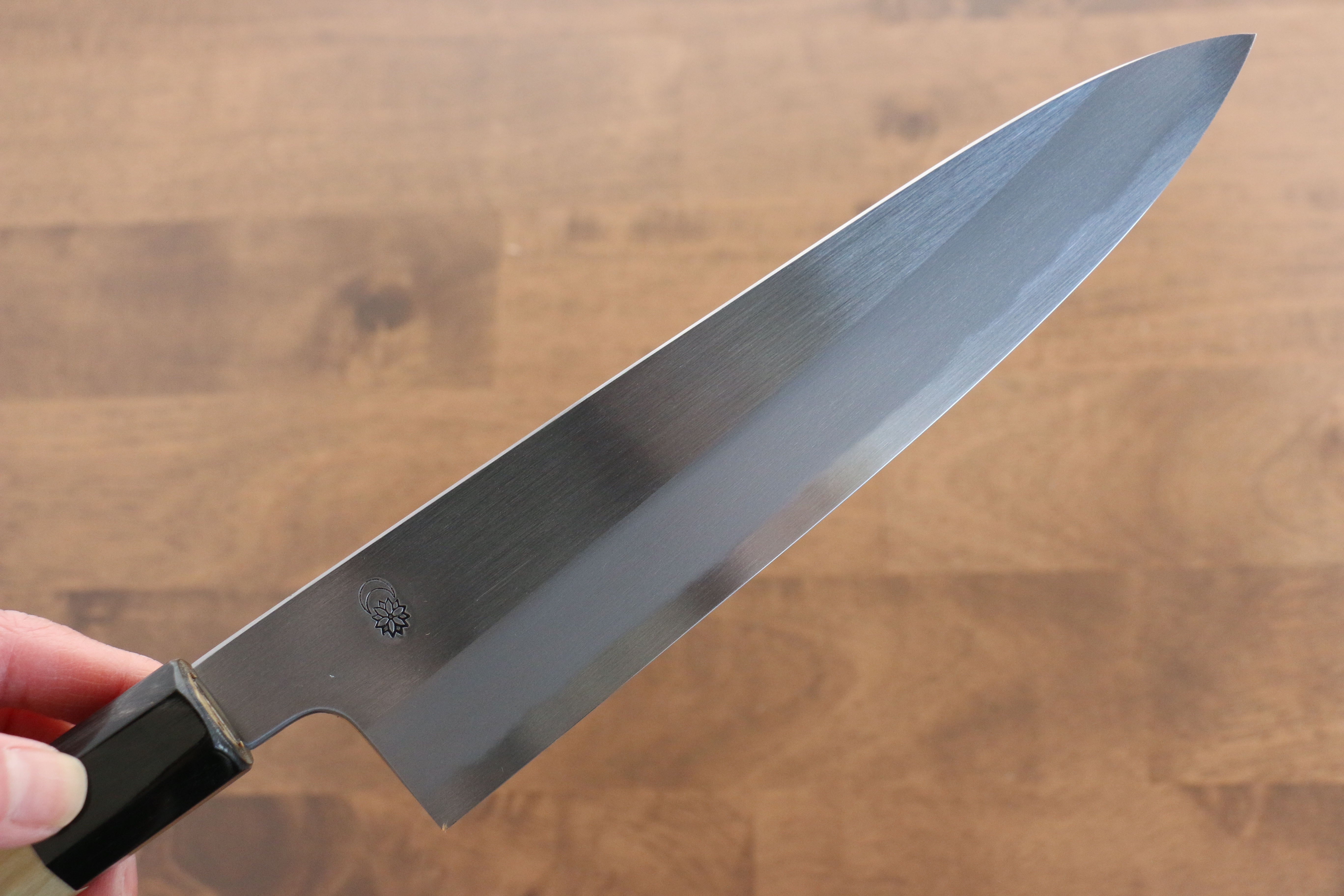Kikuzuki White Steel No.2 Kasumitogi Gyuto 210mm Magnolia Handle - Japanny - Best Japanese Knife