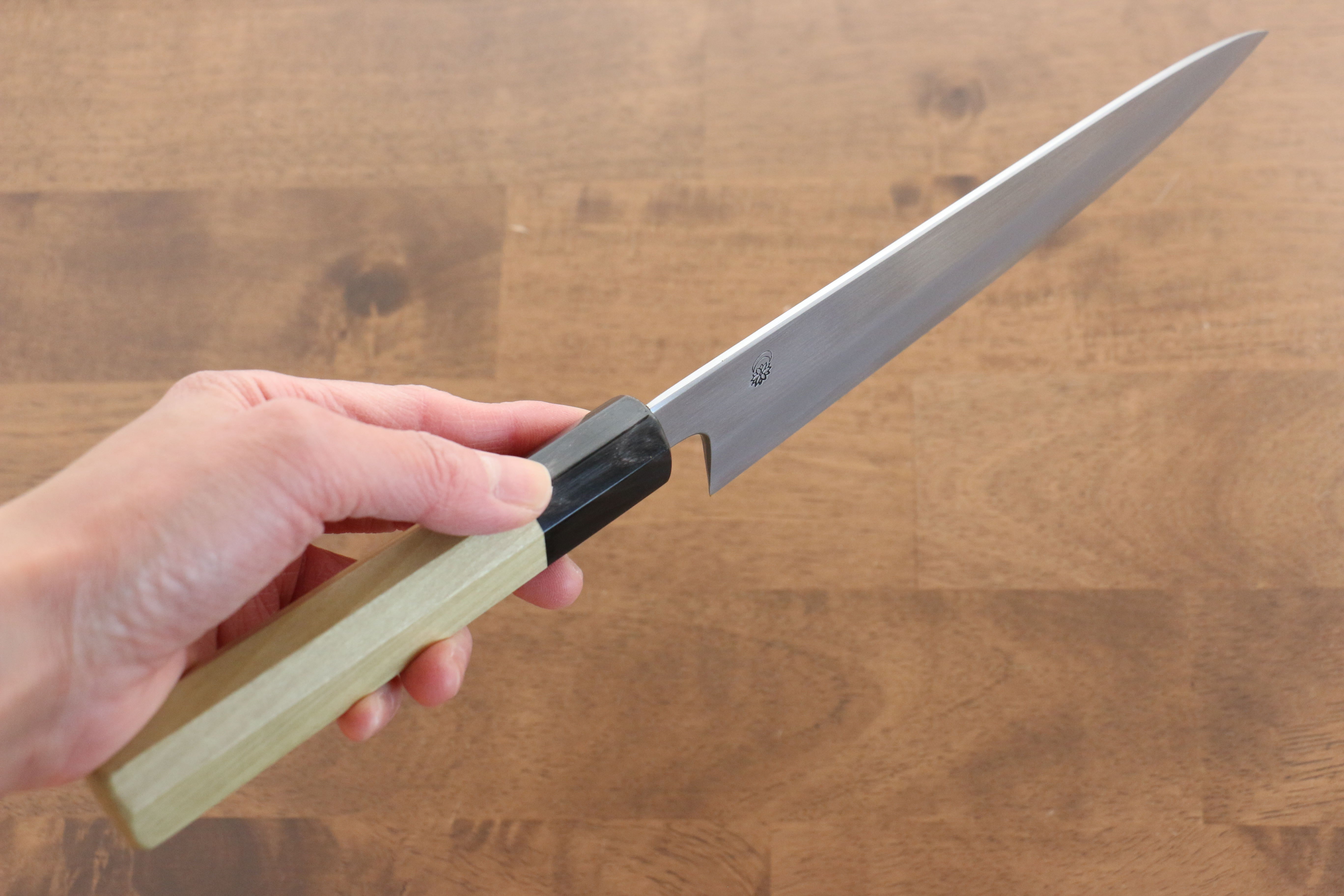 Kikuzuki White Steel No.2 Kasumitogi Gyuto 210mm Magnolia Handle - Japanny - Best Japanese Knife
