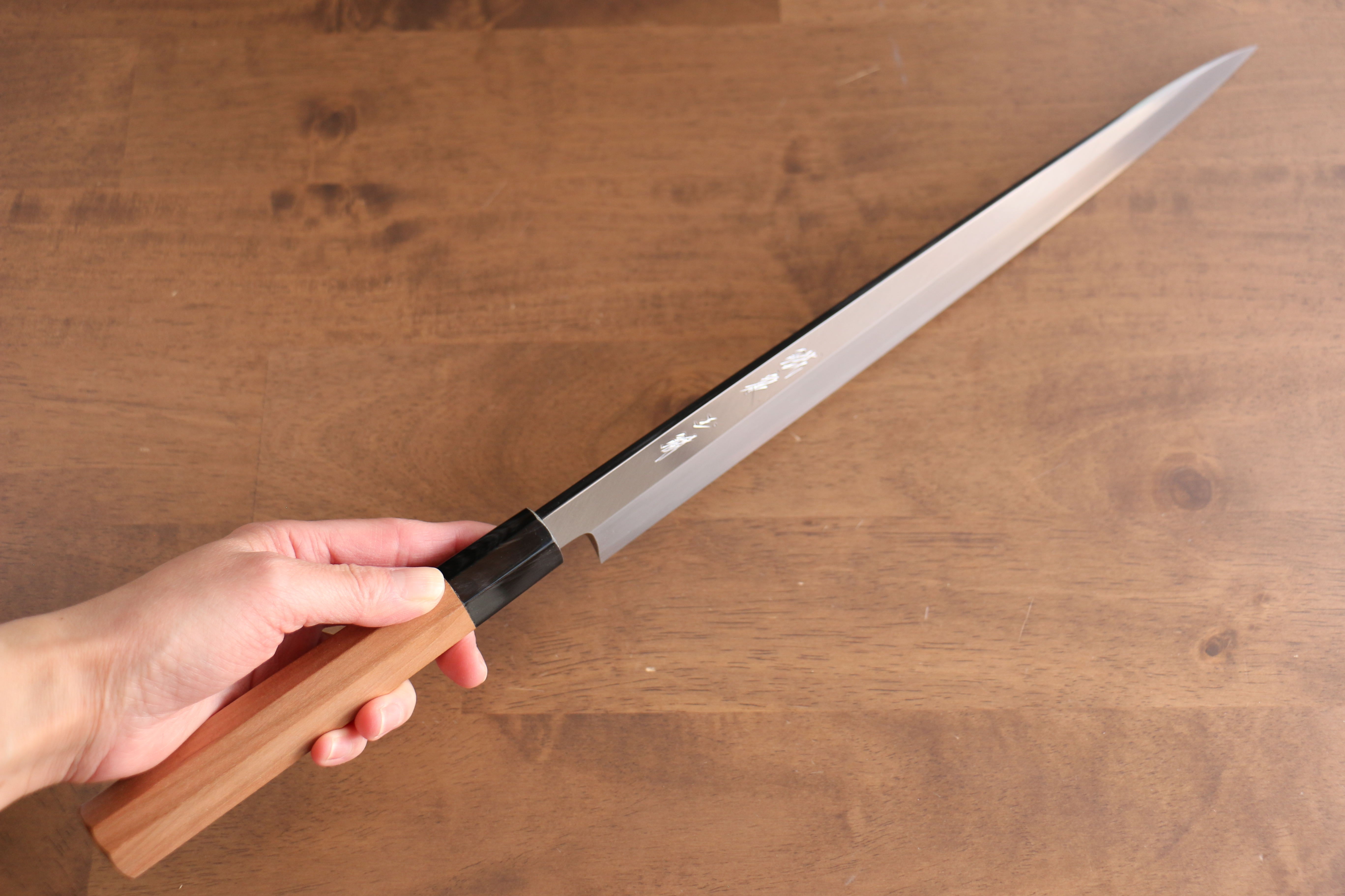 Tessen by Tanaka Tamahagane Yanagiba 315mm Wild Cherry Handle with Sheath - Japanny - Best Japanese Knife