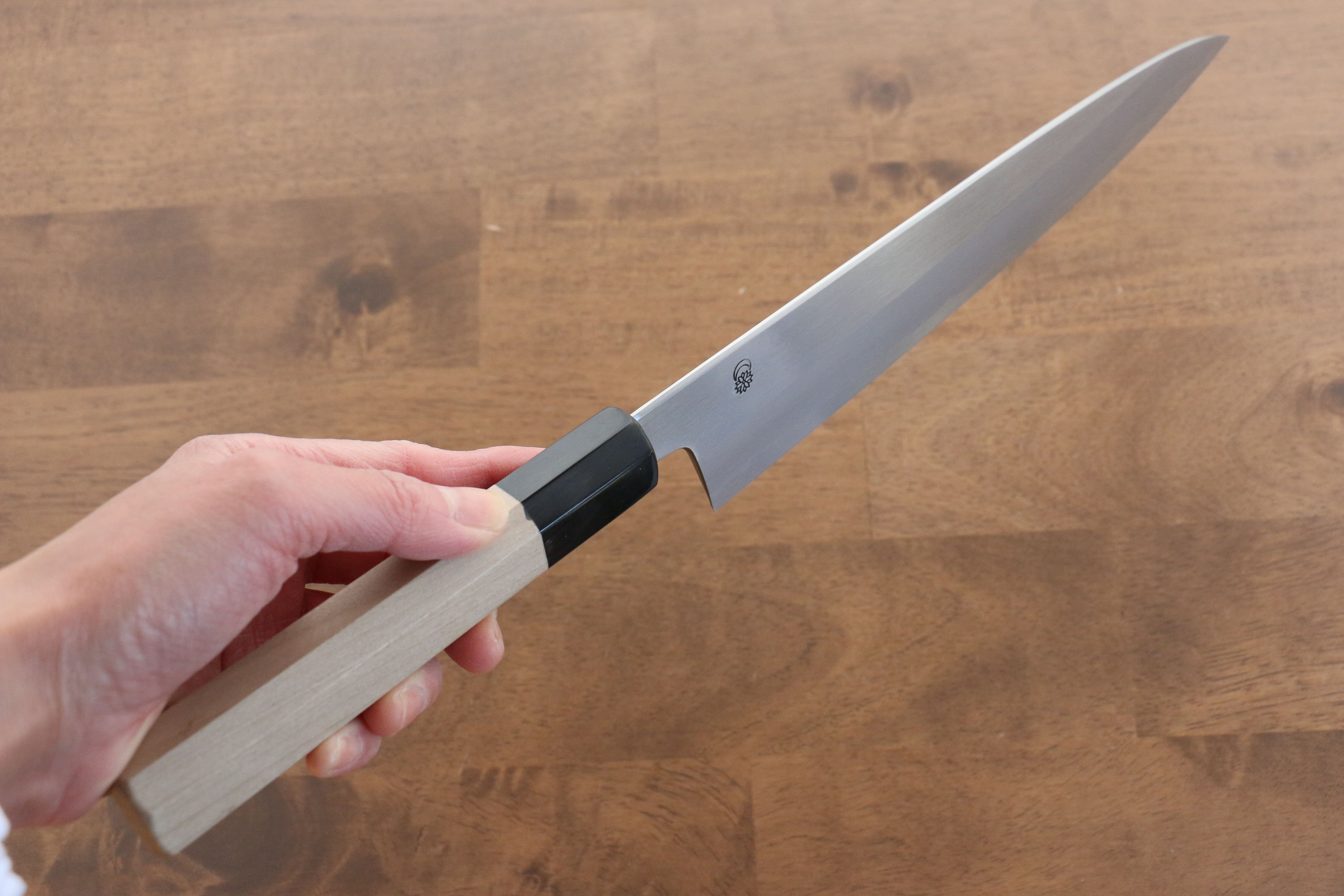 Kikuzuki White Steel No.2 Kasumitogi Gyuto 240mm Magnolia Handle - Japanny - Best Japanese Knife