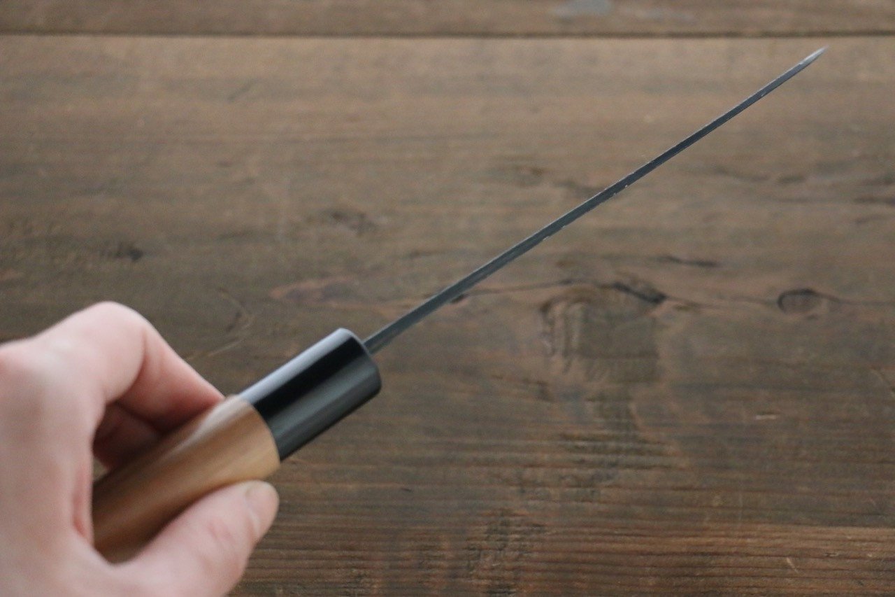 Nao Yamamoto Blue Steel No.2 Kurouchi Small Santoku 150mm - Japanny - Best Japanese Knife