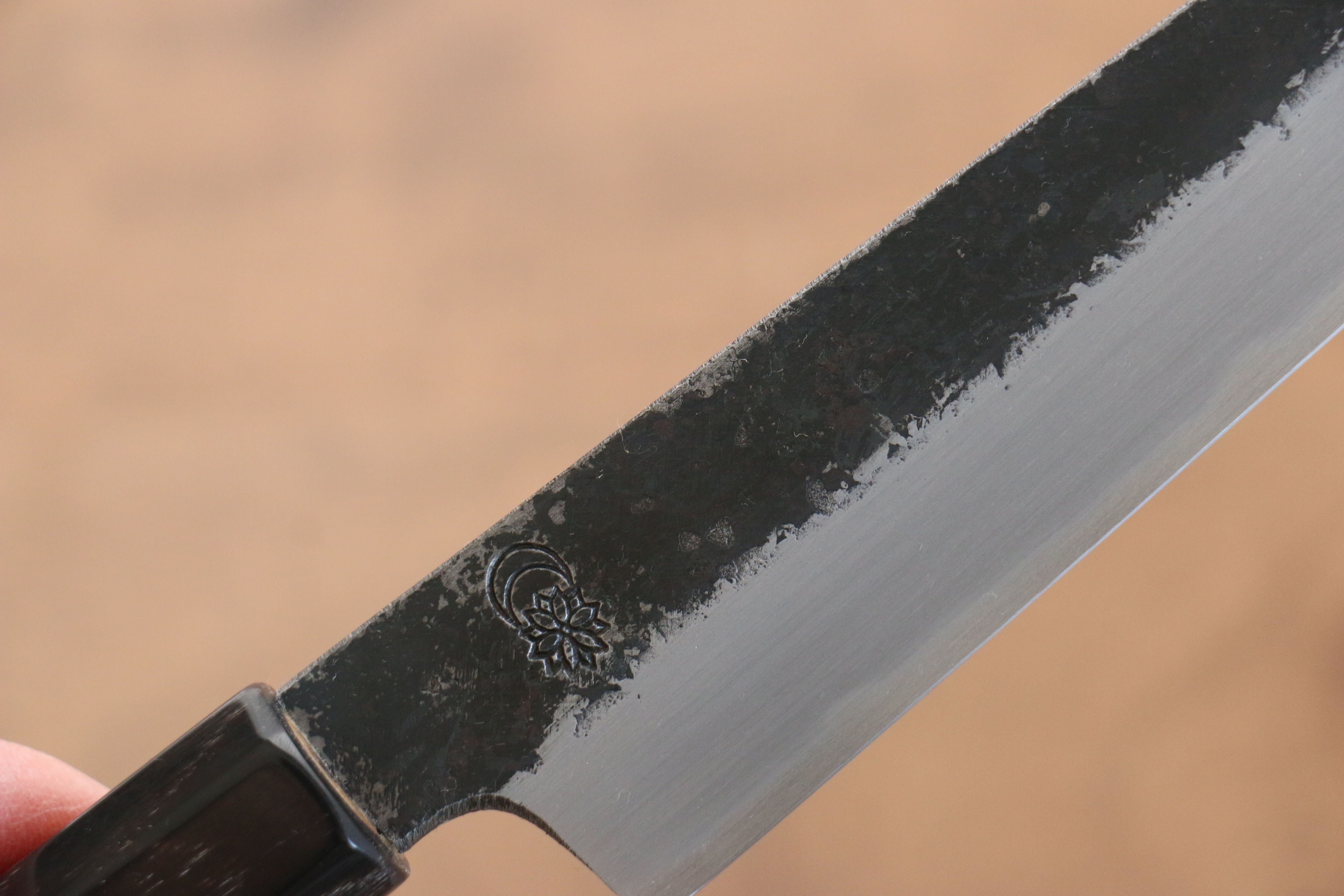 Kikuzuki White Steel No.2 Black Finished Petty-Utility 150mm Magnolia Handle - Japanny - Best Japanese Knife