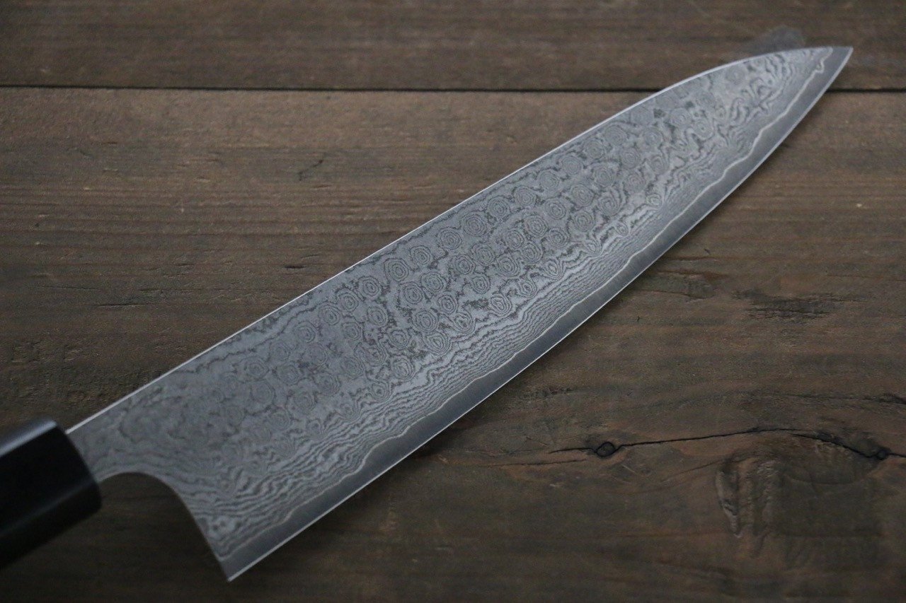 Nao Yamamoto VG10 Black Damascus Gyuto 210mm Shitan Handle - Japanny - Best Japanese Knife