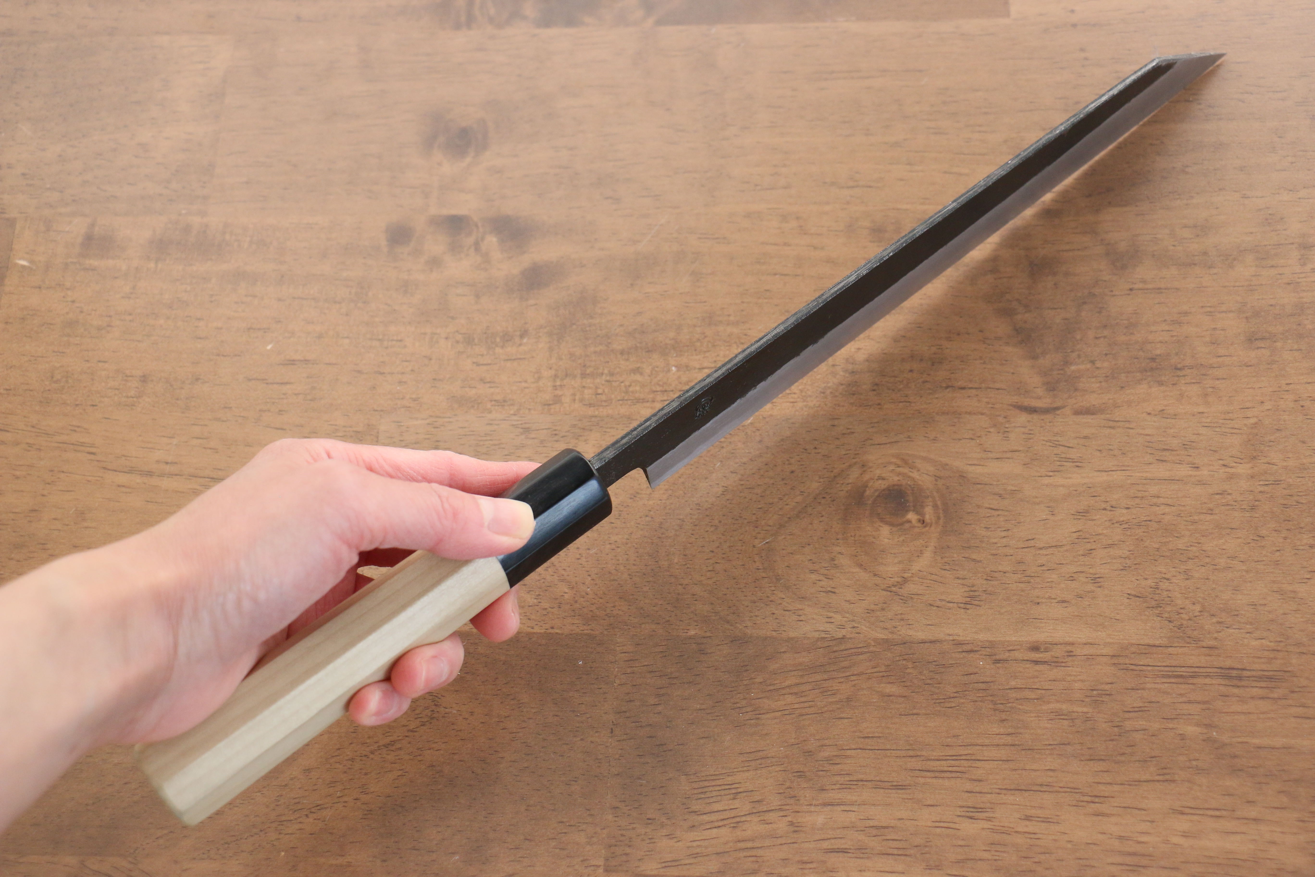 Kikuzuki White Steel No.2 Black Finished Kiritsuke Gyuto 240mm Magnolia Handle - Japanny - Best Japanese Knife