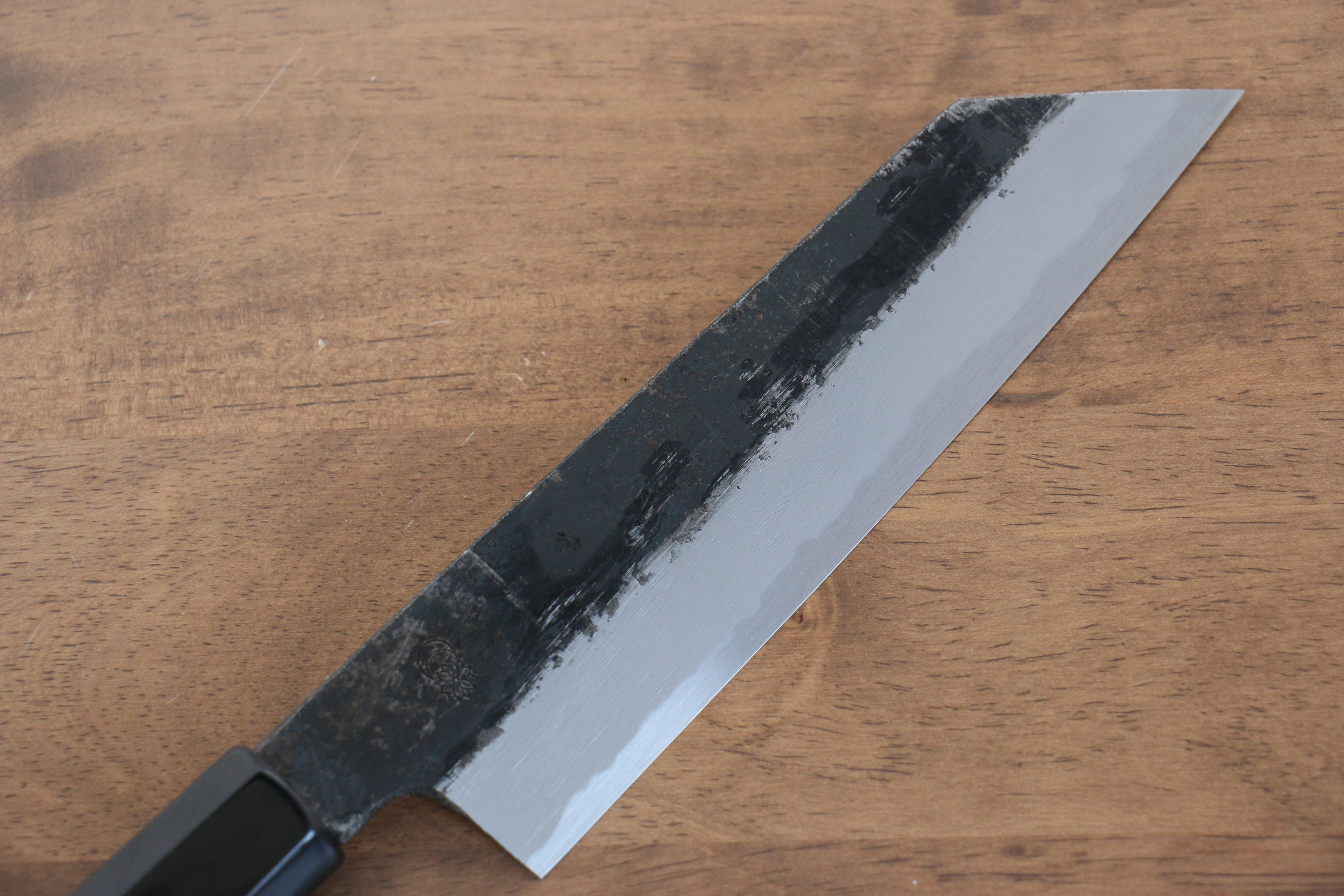 Kikuzuki White Steel No.2 Black Finished Kiritsuke Santoku 180mm Magnolia Handle - Japanny - Best Japanese Knife