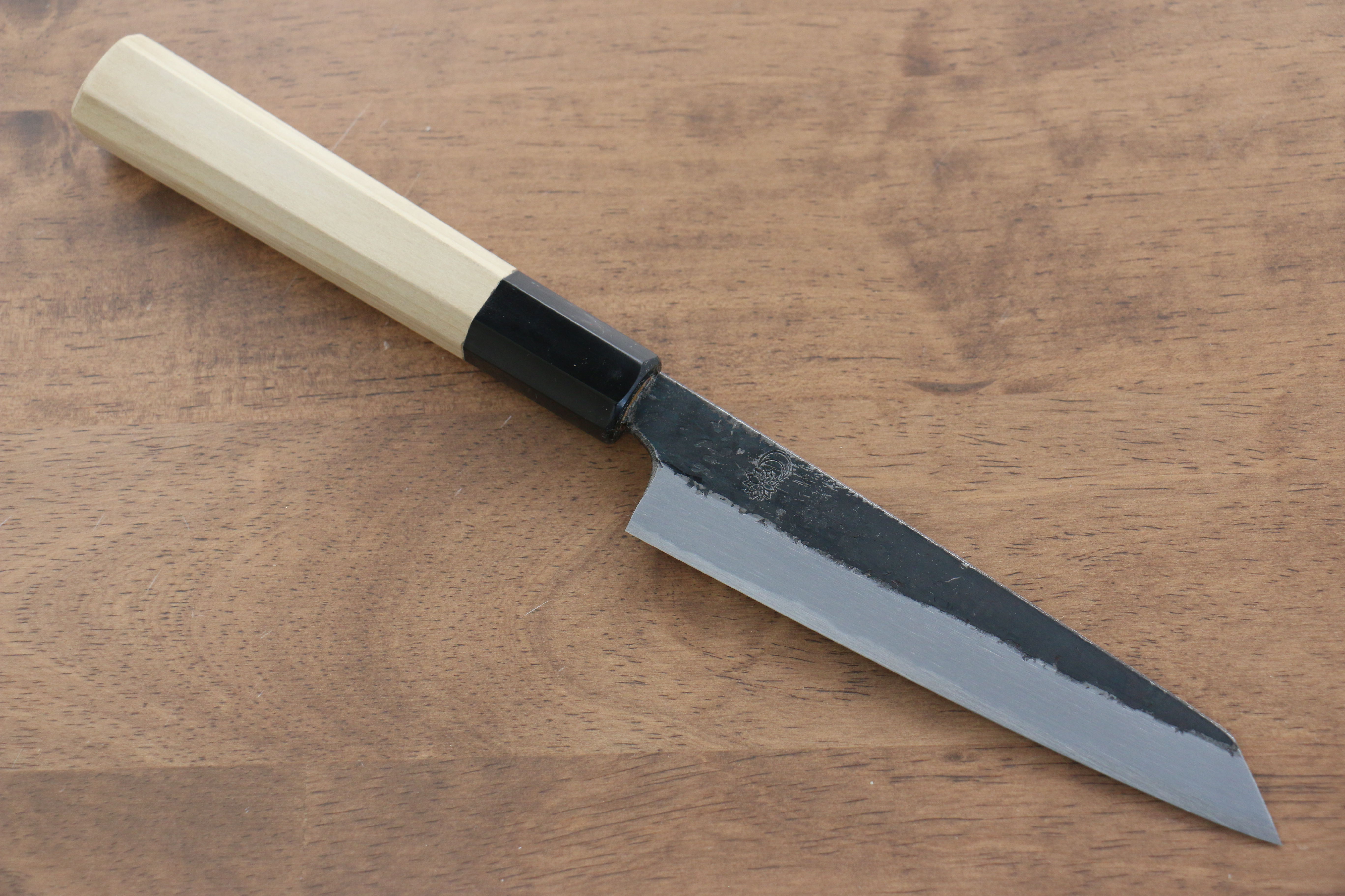 Kikuzuki White Steel No.2 Black Finished Kiritsuke Petty-Utility 135mm Magnolia Handle - Japanny - Best Japanese Knife