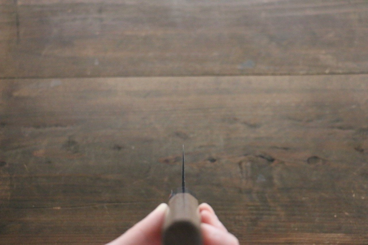 Shigeki Tanaka Blue Steel No.2 Damascus Santoku 165mm Walnut Handle - Japanny - Best Japanese Knife