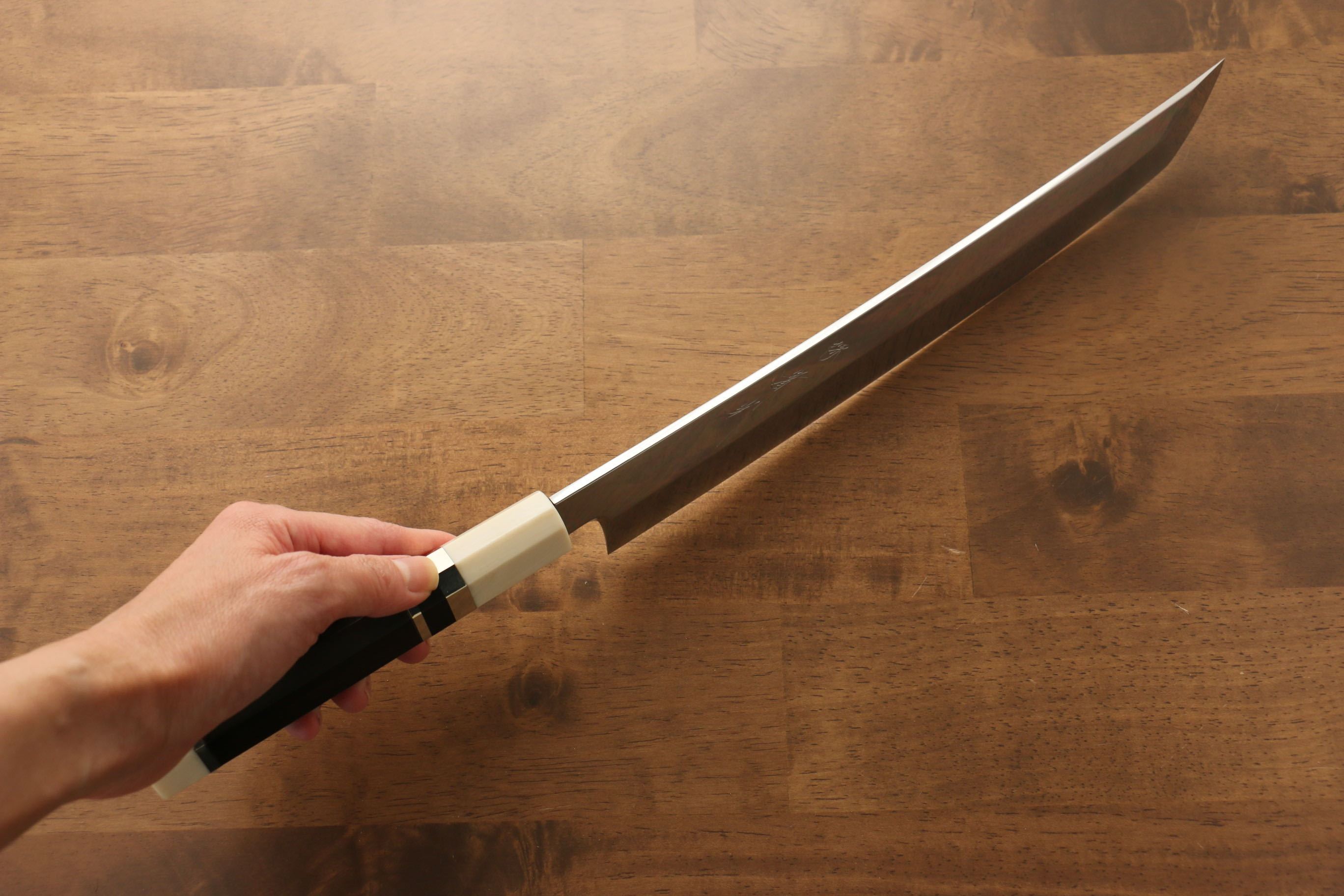 Jikko Silver Steel No.3 Sakimaru Yanagiba 270mm Ebony with Ring Handle - Japanny - Best Japanese Knife