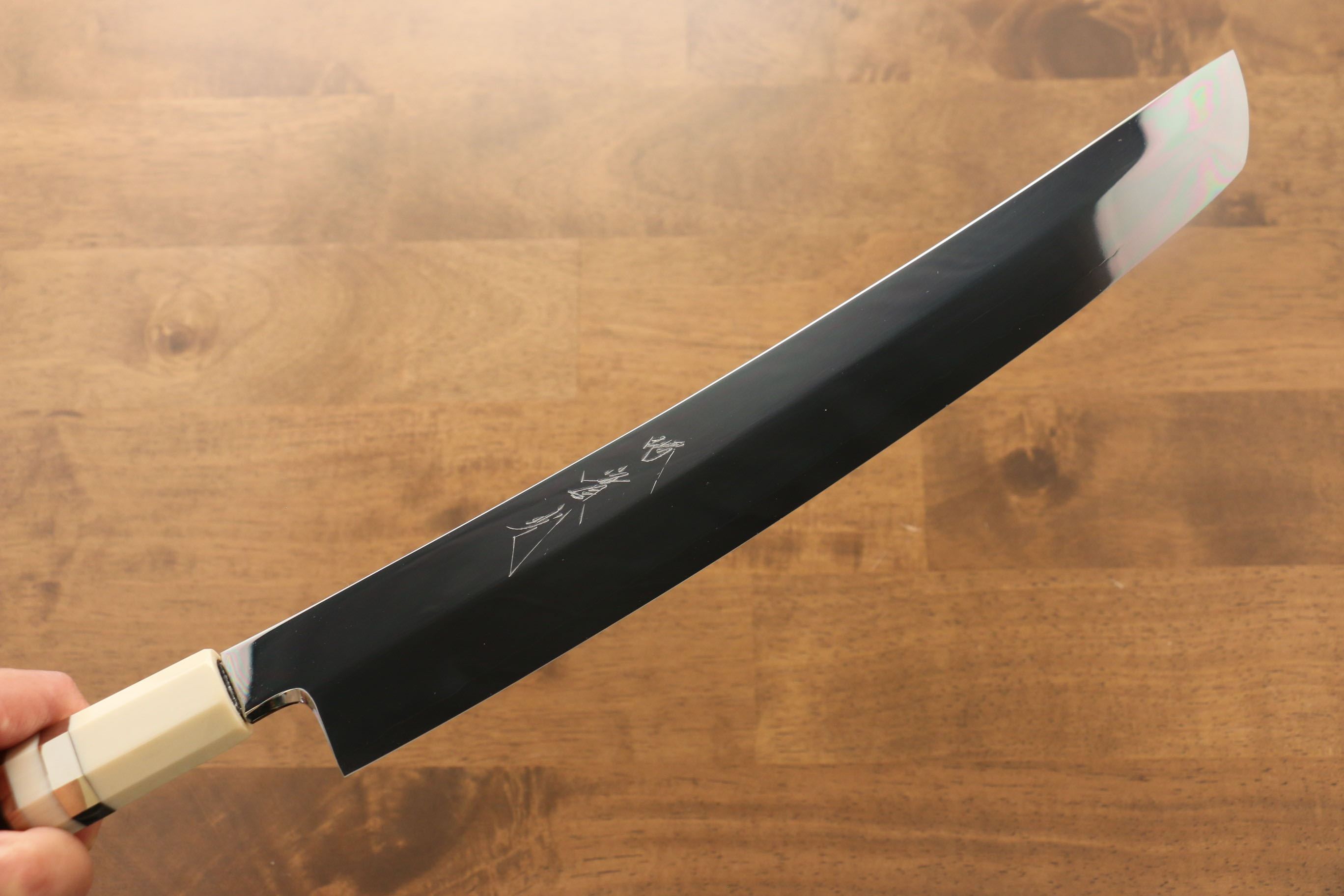 Jikko Silver Steel No.3 Sakimaru Yanagiba 300mm Ebony with Ring Handle - Japanny - Best Japanese Knife