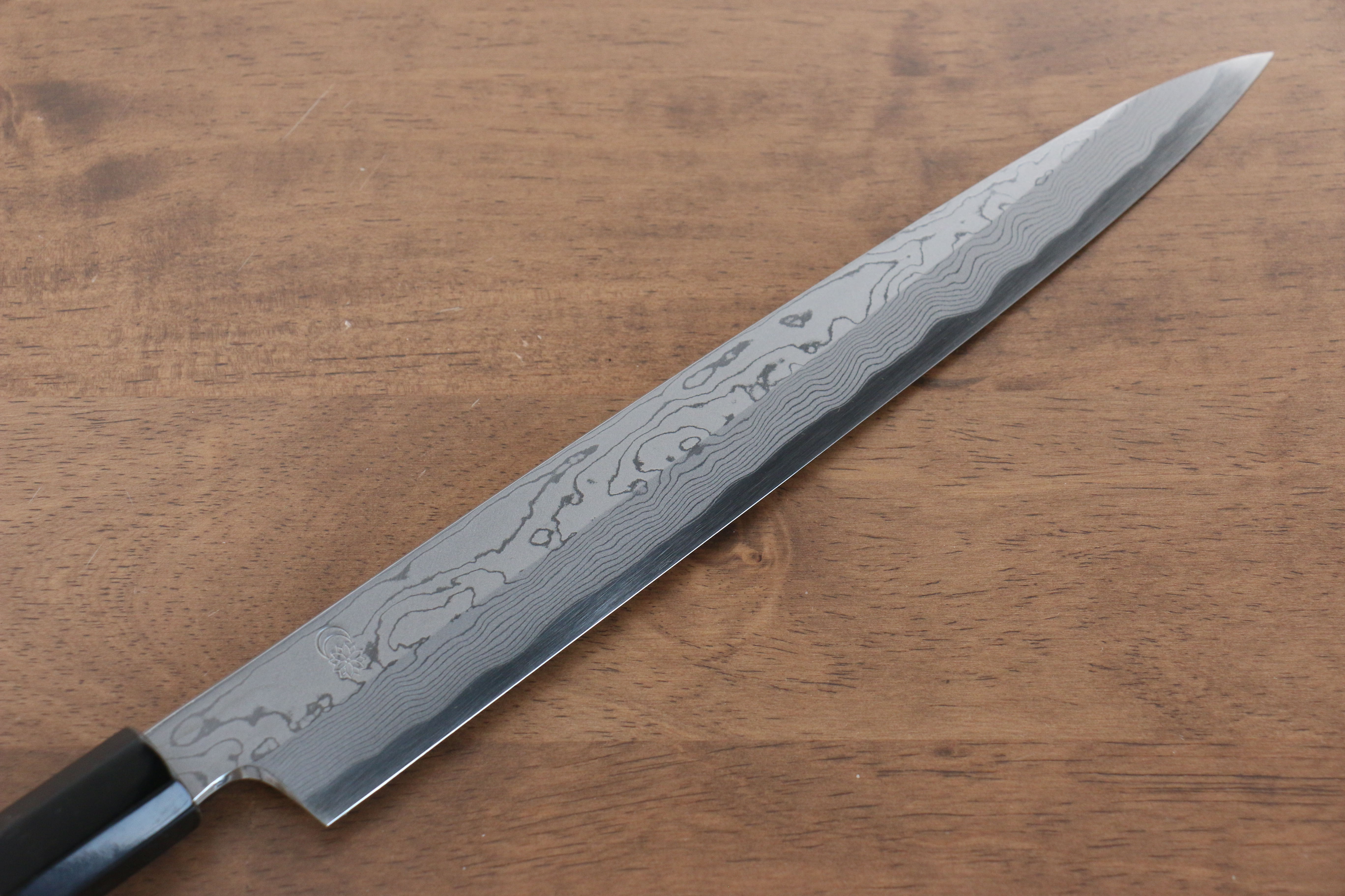 Kikuzuki Blue Steel No.1 Damascus Yanagiba 240mm Magnolia Handle - Japanny - Best Japanese Knife