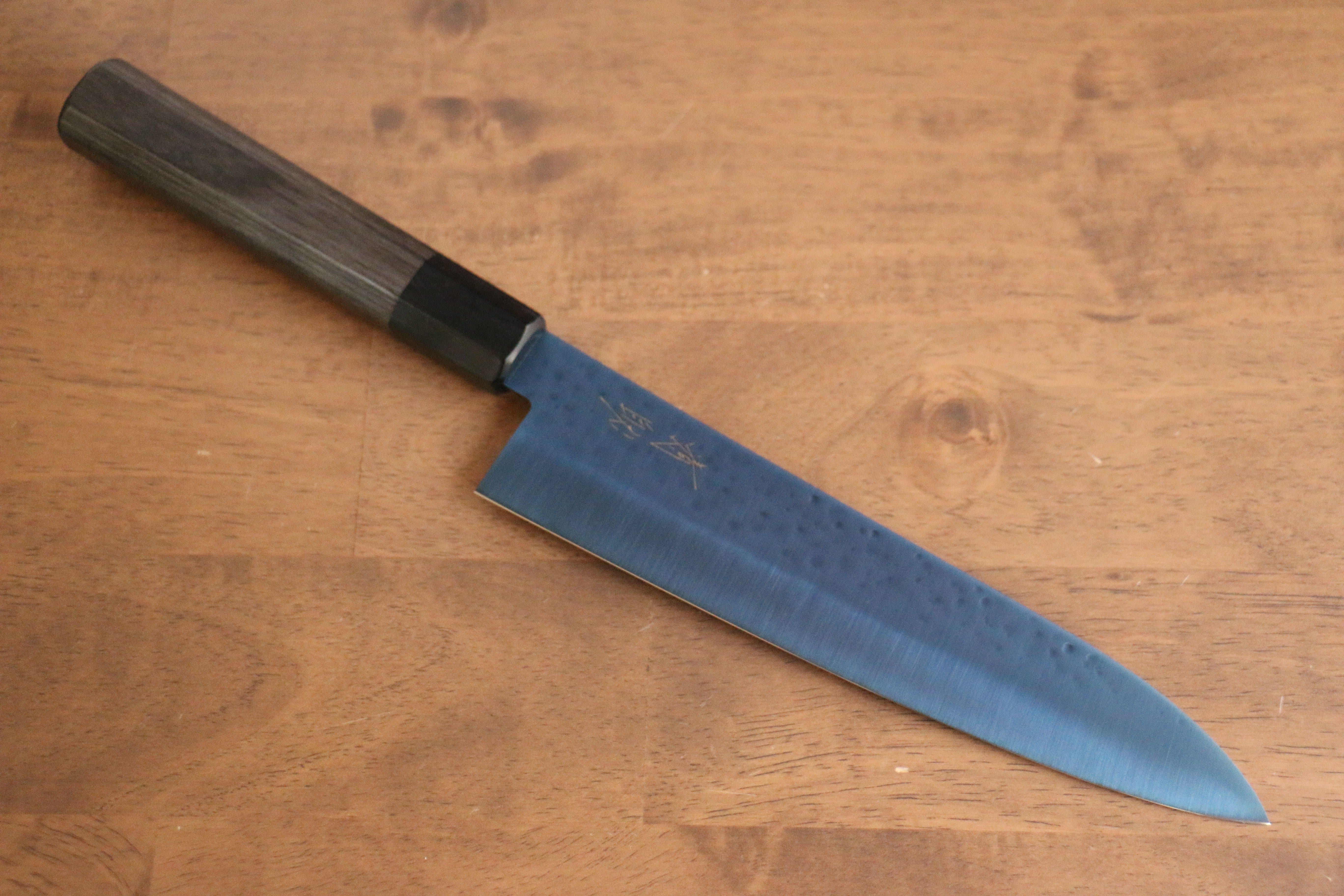 Seisuke SK-85 Ion plating Hammered Gyuto 210mm Gray Pakka wood Handle - Japanny - Best Japanese Knife