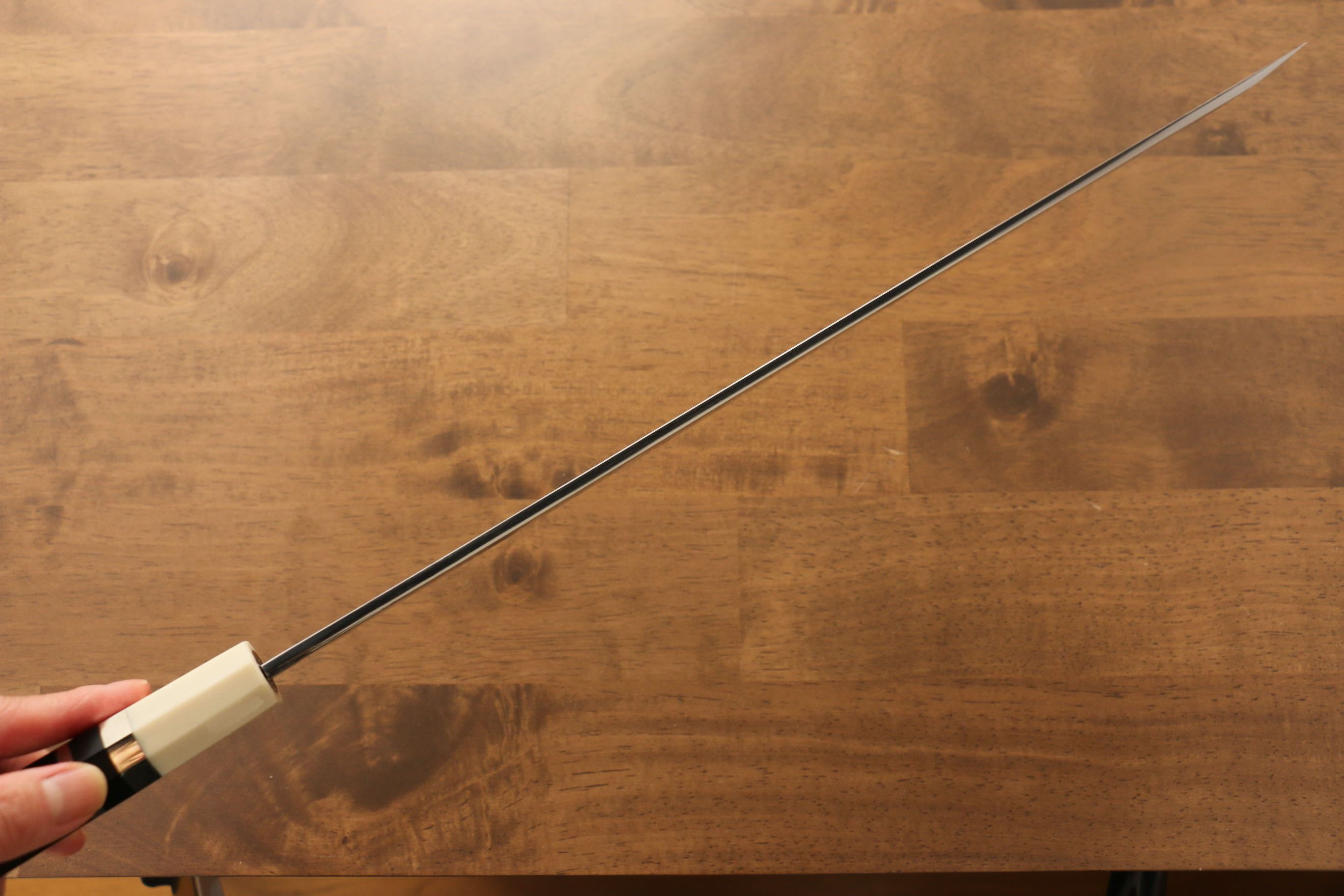 Jikko Silver Steel No.3 Sakimaru Yanagiba 330mm Ebony with Ring Handle - Japanny - Best Japanese Knife