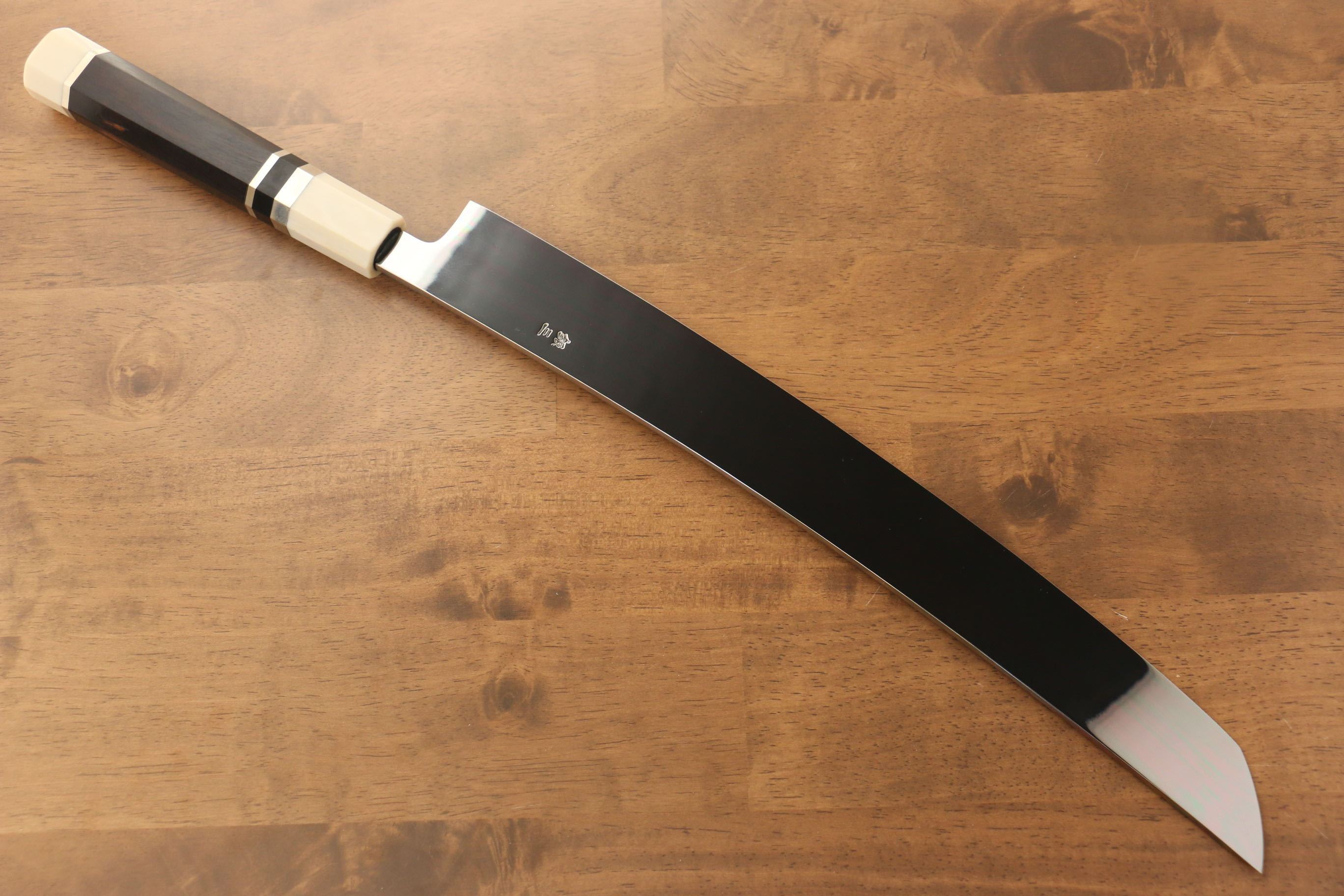 Jikko Silver Steel No.3 Sakimaru Yanagiba 360mm Ebony with Ring Handle - Japanny - Best Japanese Knife