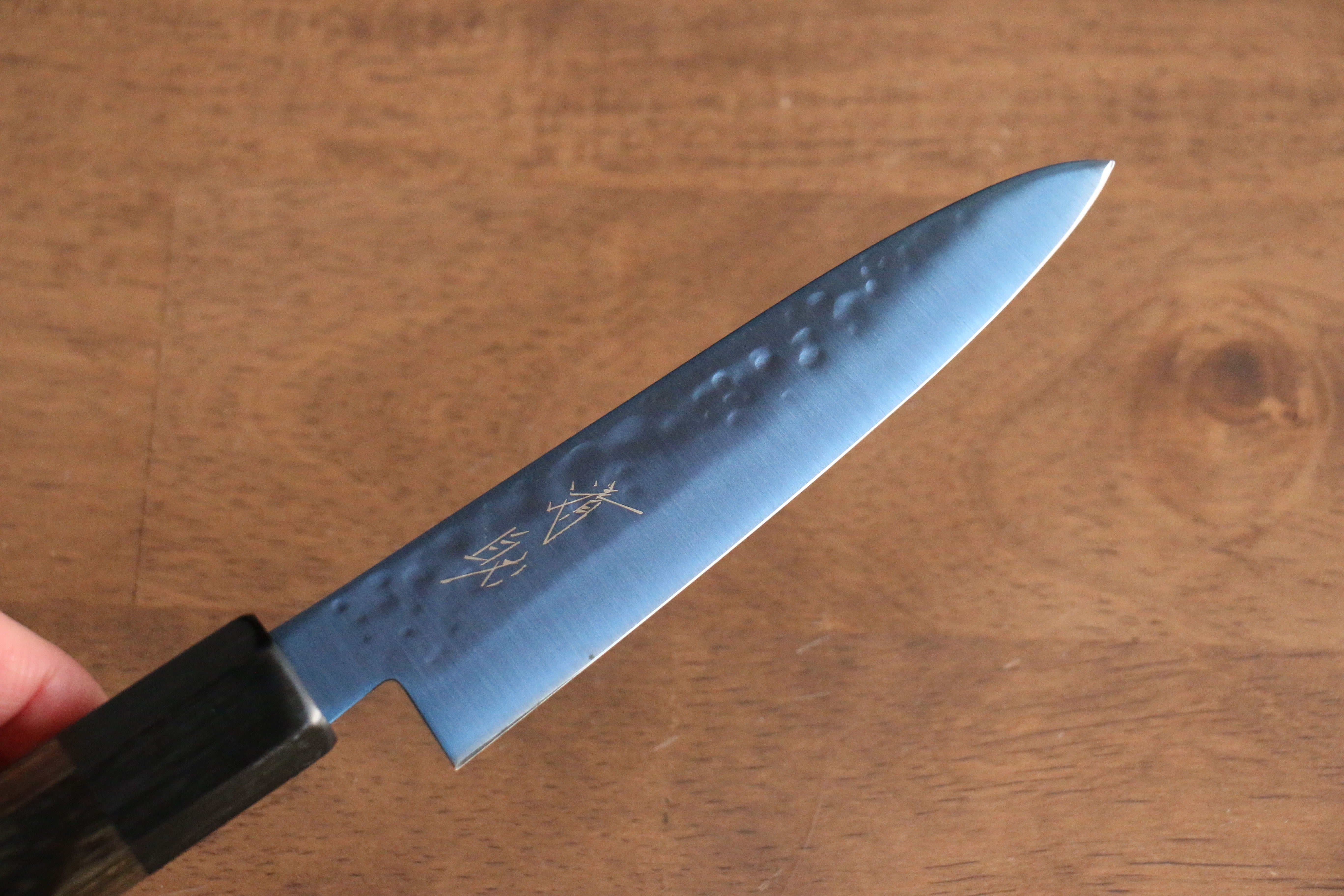 Seisuke SK-85 Ion plating Hammered Petty-Utility 120mm Gray Pakka wood Handle - Japanny - Best Japanese Knife