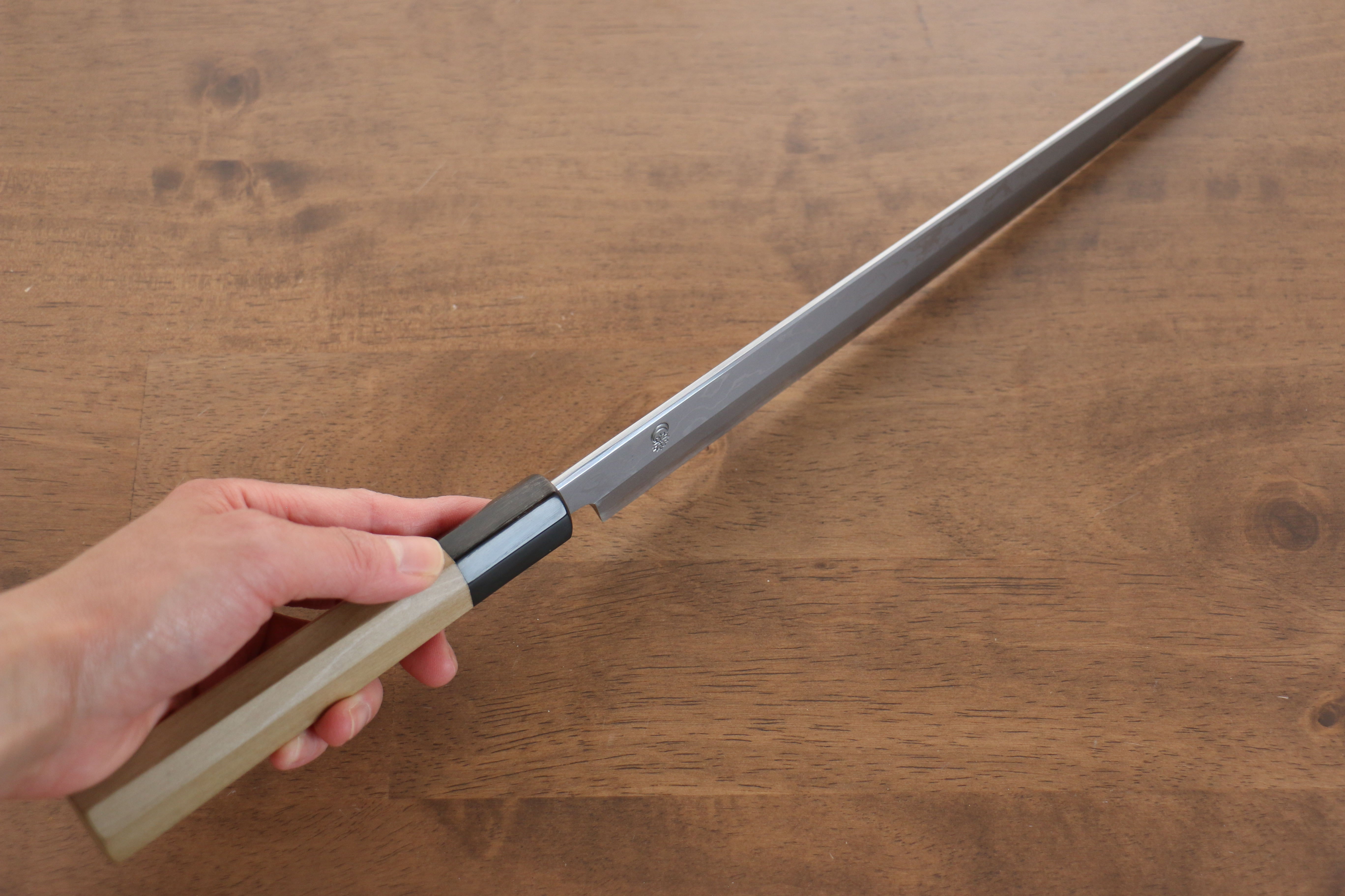 Kikuzuki Blue Steel No.1 Damascus Kiritsuke Yanagiba 270mm Magnolia Handle - Japanny - Best Japanese Knife