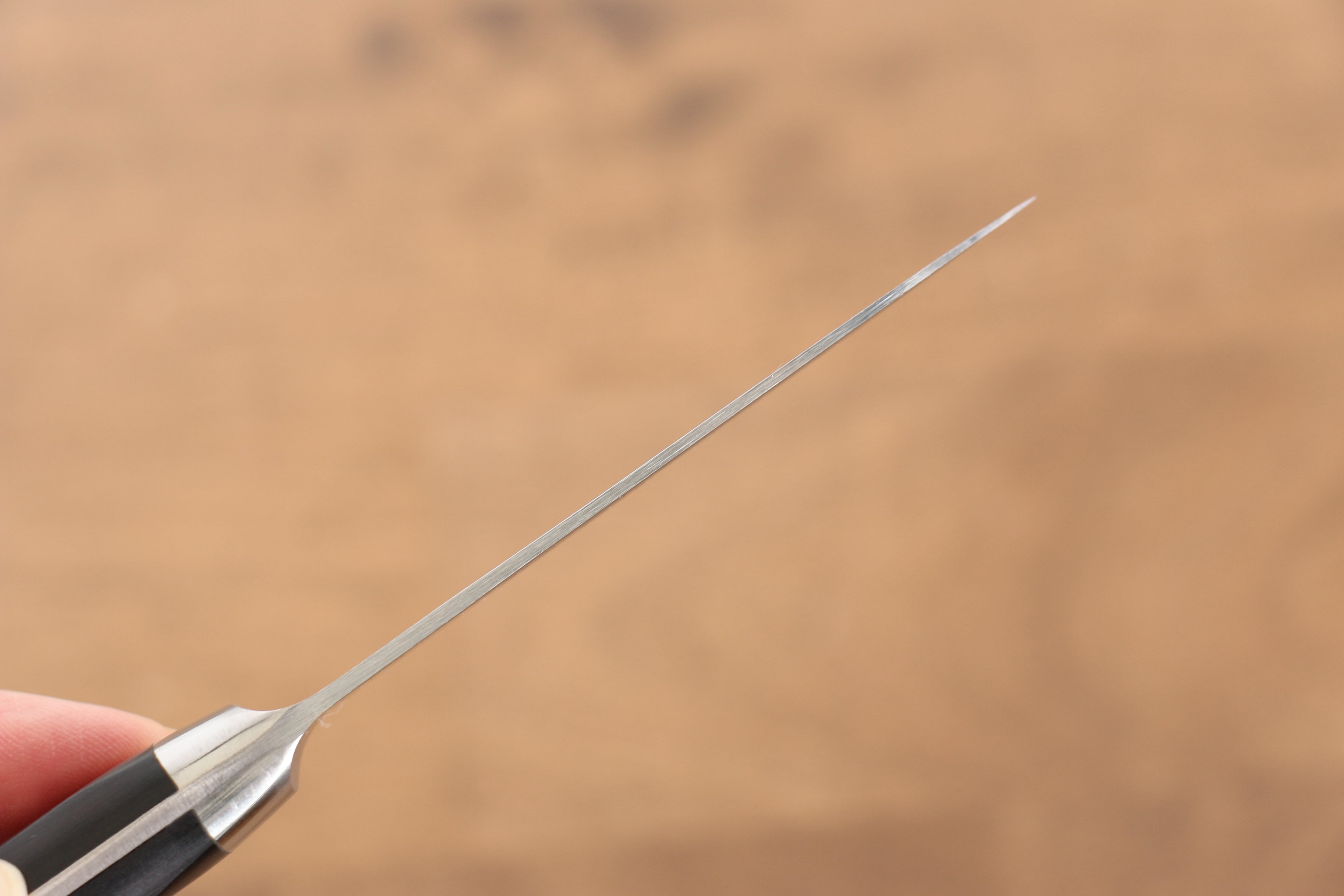 Seisuke Kagami AUS10 Mirrored Finish Damascus Petty-Utility 80mm Black Pakka wood Handle - Japanny - Best Japanese Knife