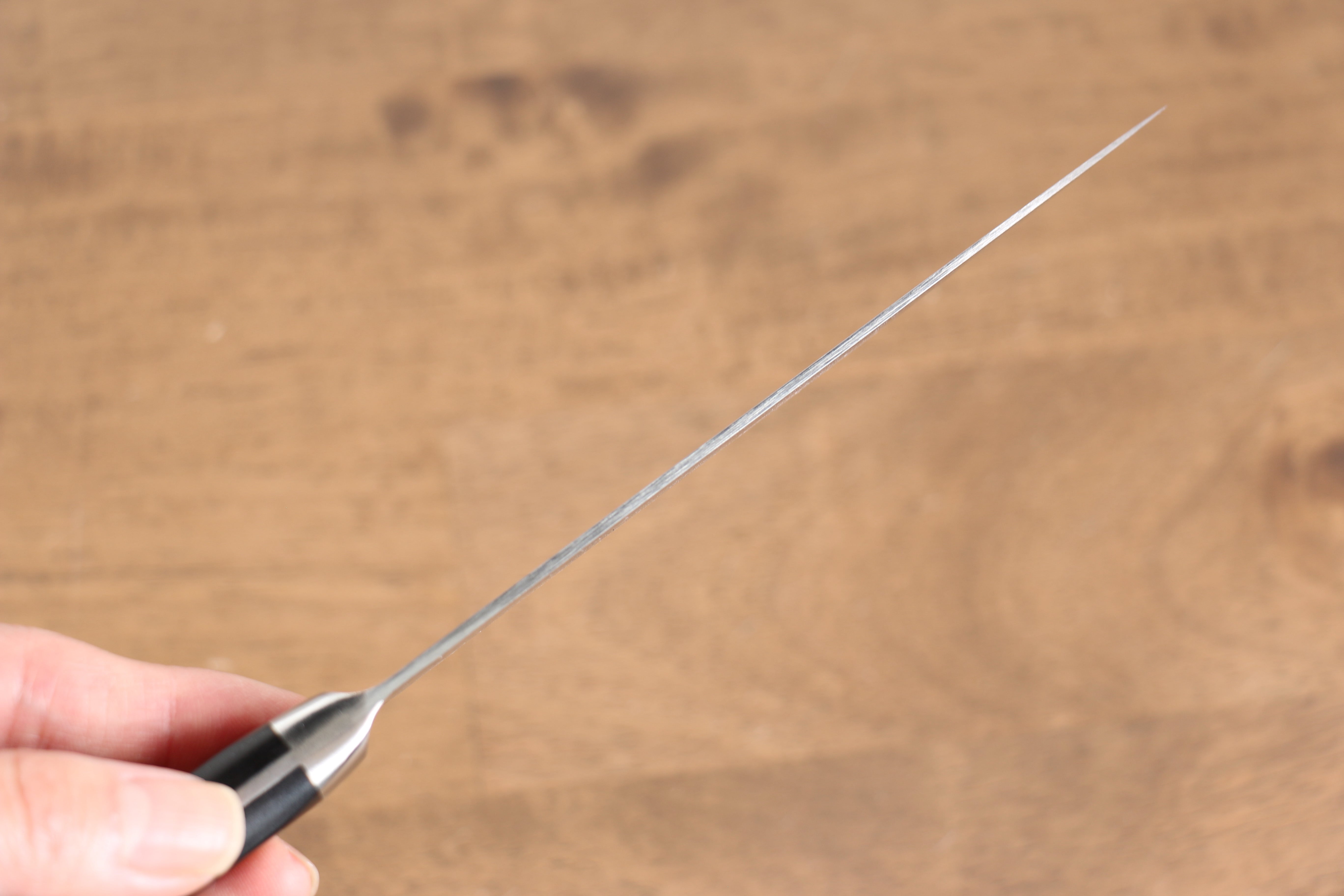 Seisuke Kagami AUS10 Mirrored Finish Damascus 45 Layer Petty-Utility 135mm Black Pakka wood Handle - Japanny - Best Japanese Knife