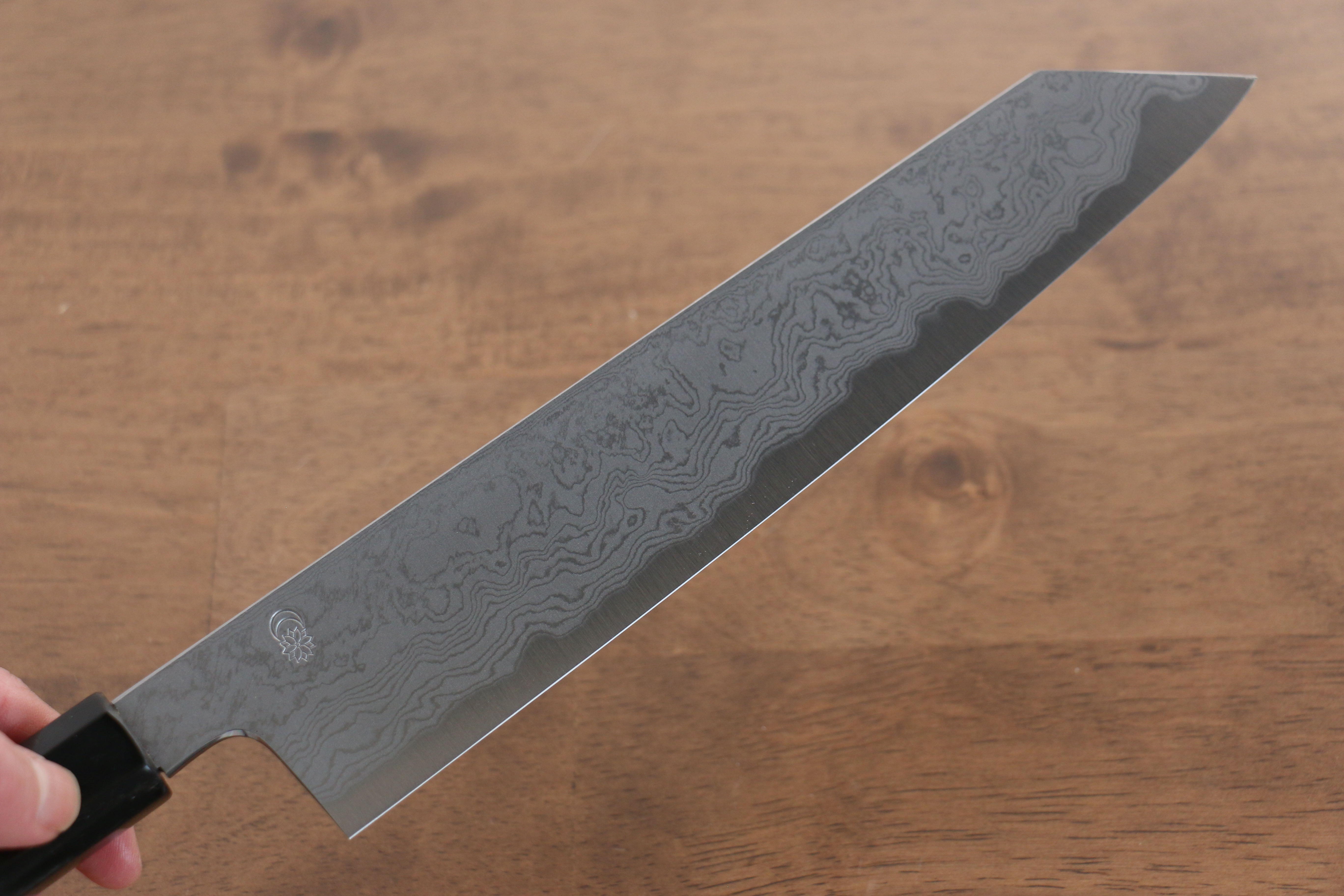 Kikuzuki Blue Steel No.1 Damascus Kiritsuke Gyuto 240mm Magnolia Handle - Japanny - Best Japanese Knife