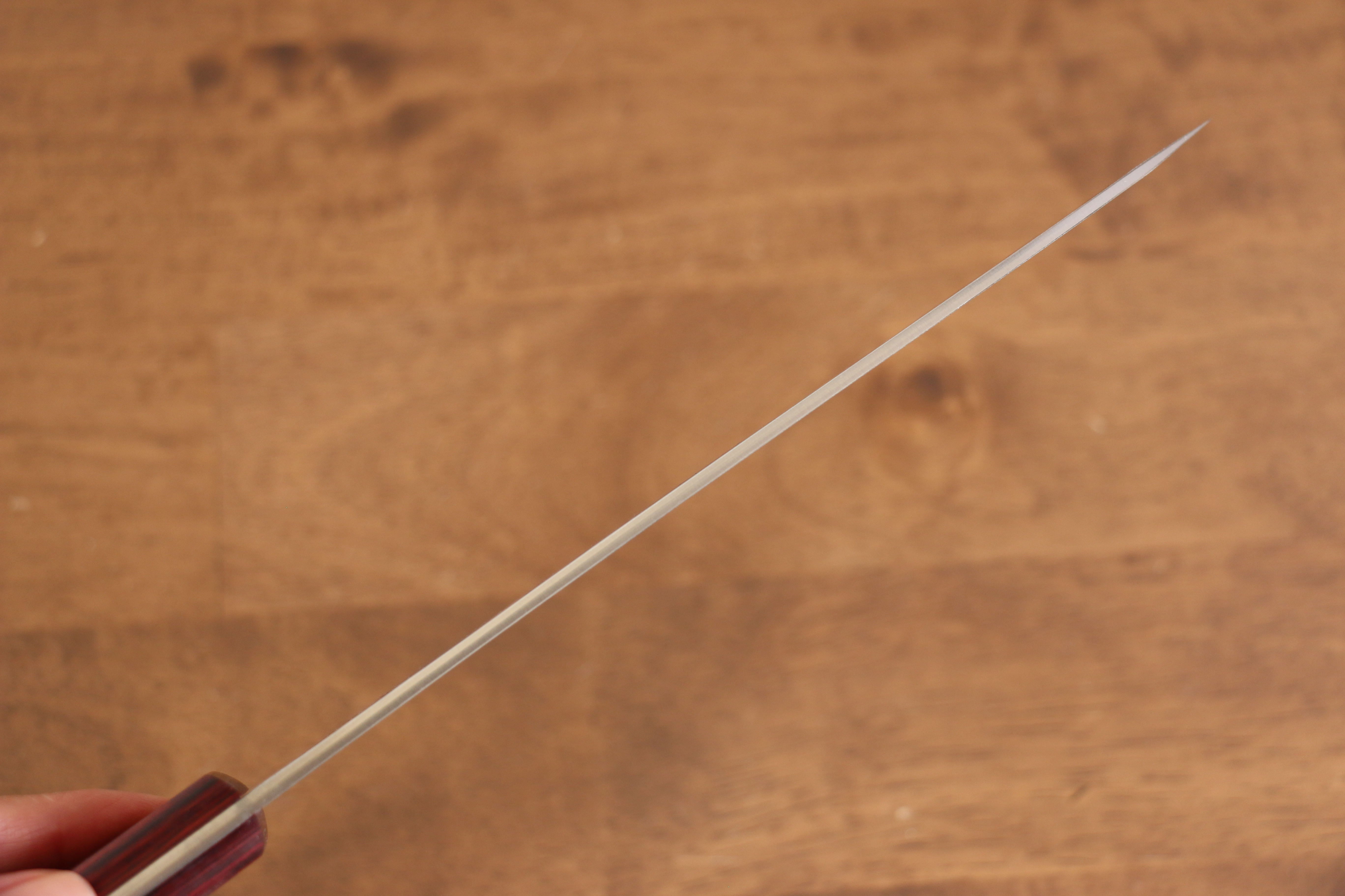 Nao Yamamoto Silver Steel No.3 Nashiji Santoku 180mm Red Pakka wood Handle - Japanny - Best Japanese Knife