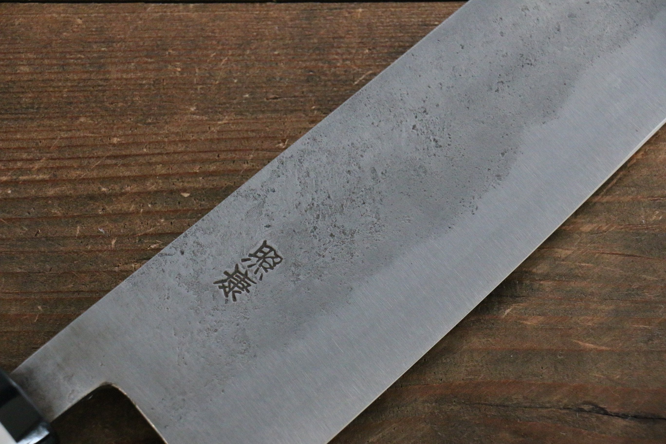 Fujiwara Teruyasu White Steel No.1 Nashiji Santoku 180mm with Magnolia Handle - Japanny - Best Japanese Knife