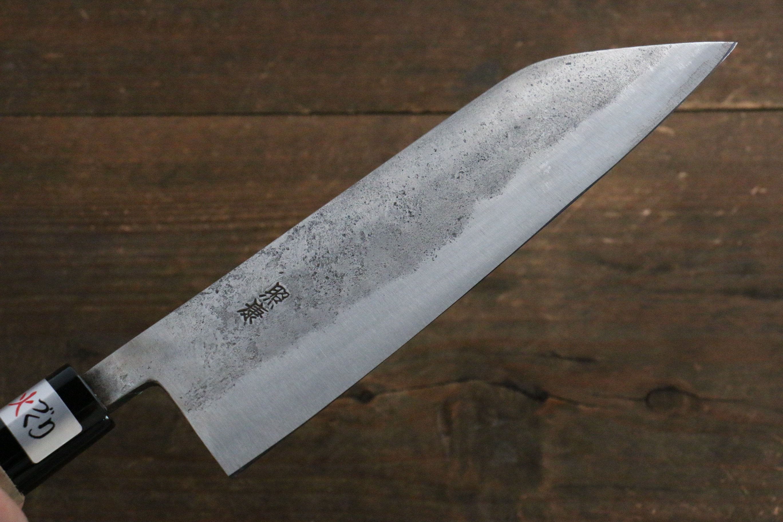 Fujiwara Teruyasu White Steel No.1 Nashiji Santoku 180mm with Magnolia Handle - Japanny - Best Japanese Knife