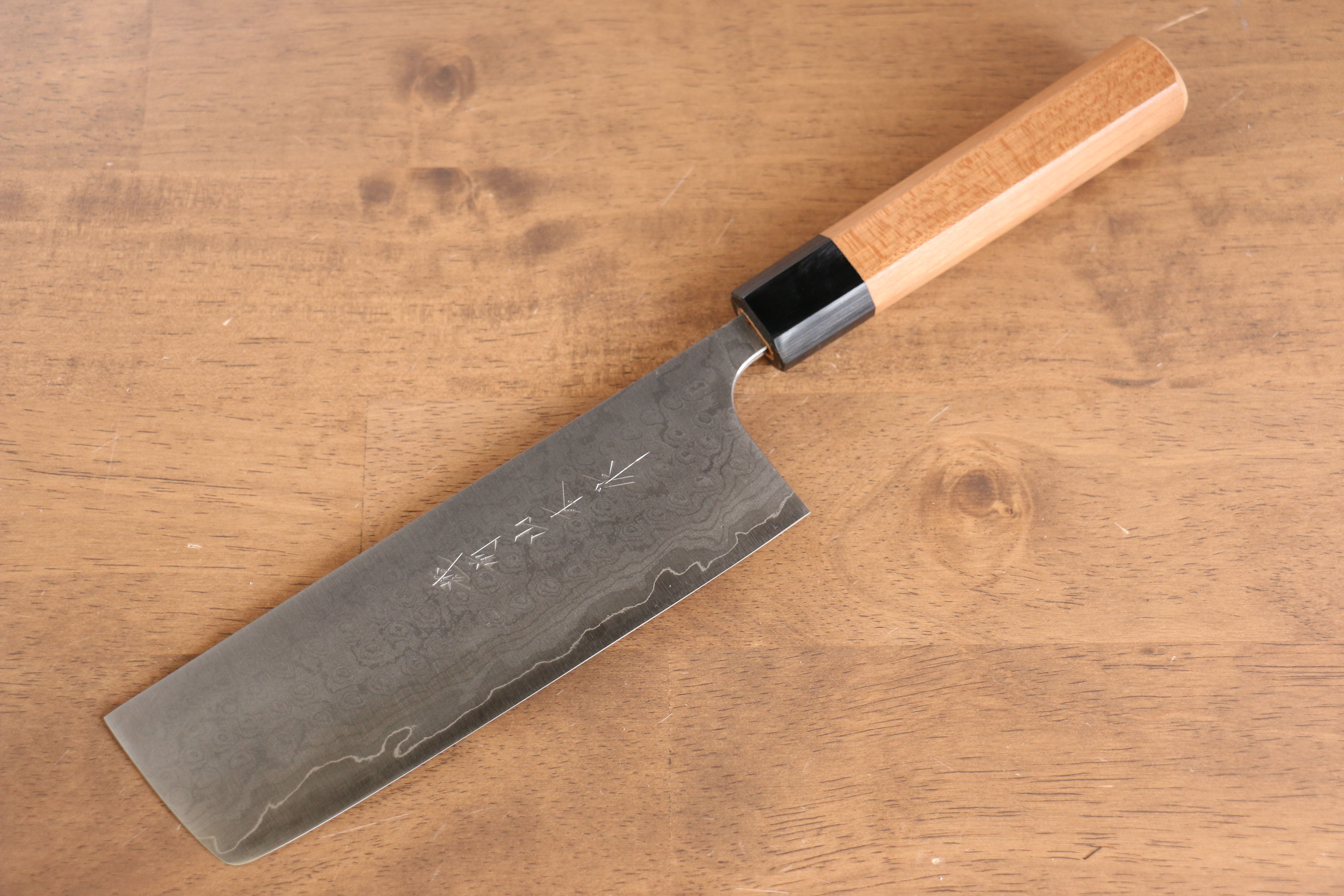 Nao Yamamoto VG10 Damascus Nakiri 165mm Cherry Wood Handle - Japanny - Best Japanese Knife