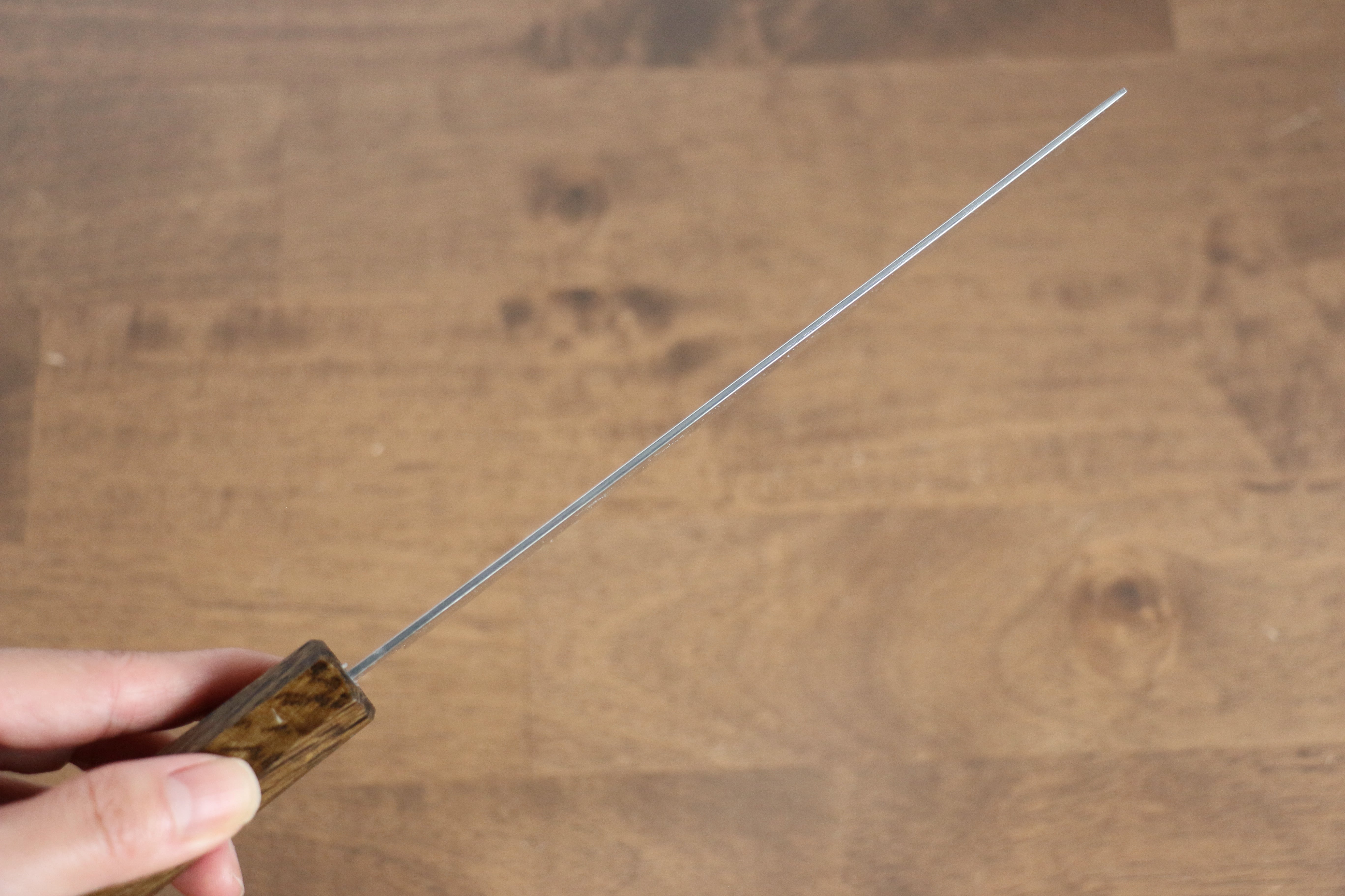 Seisuke Nami AUS10 Mirrored Finish Damascus Nakiri 170mm Oak Handle - Japanny - Best Japanese Knife