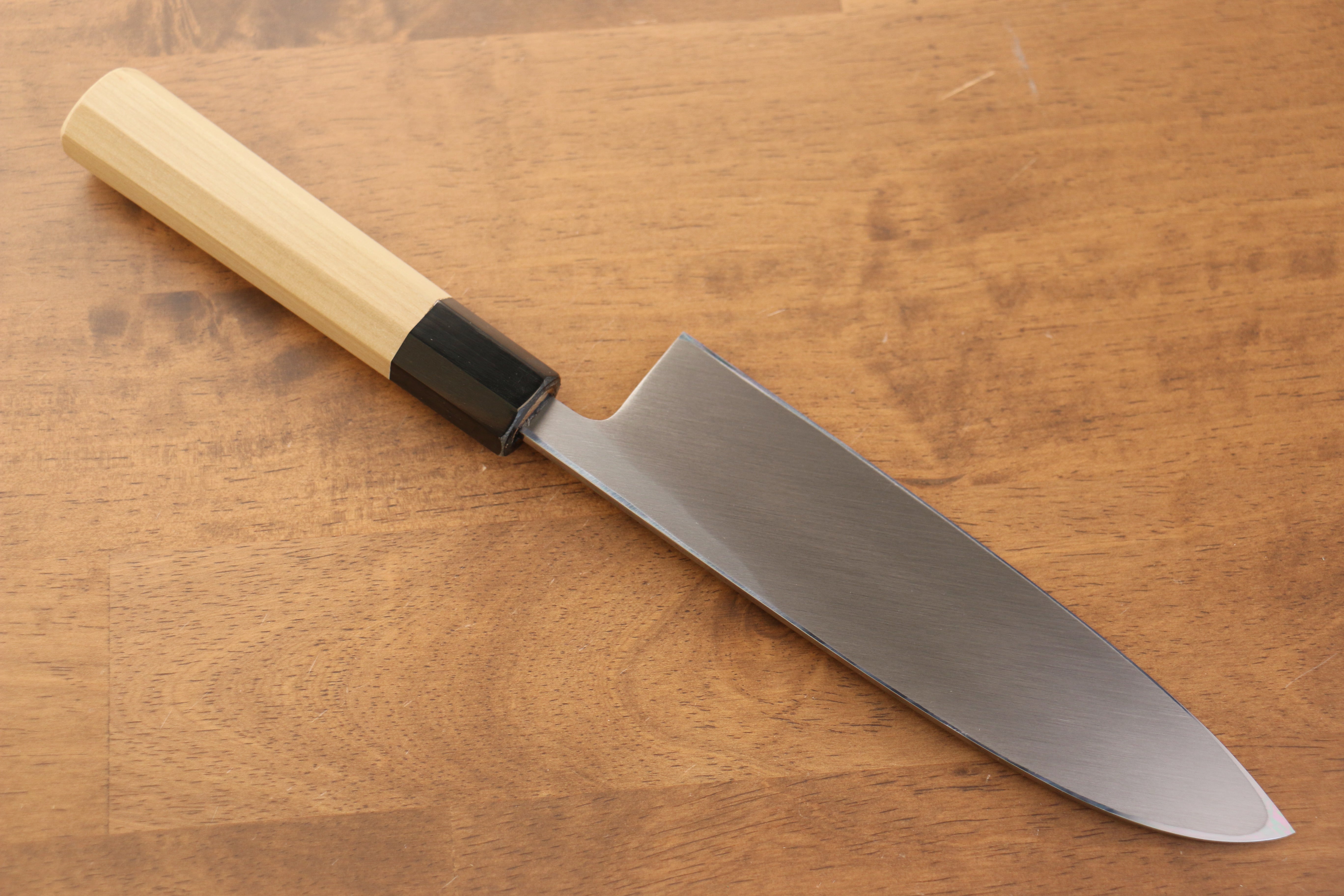 Jikko Arata White Steel No.2 Santoku 180mm Magnolia Handle - Japanny - Best Japanese Knife