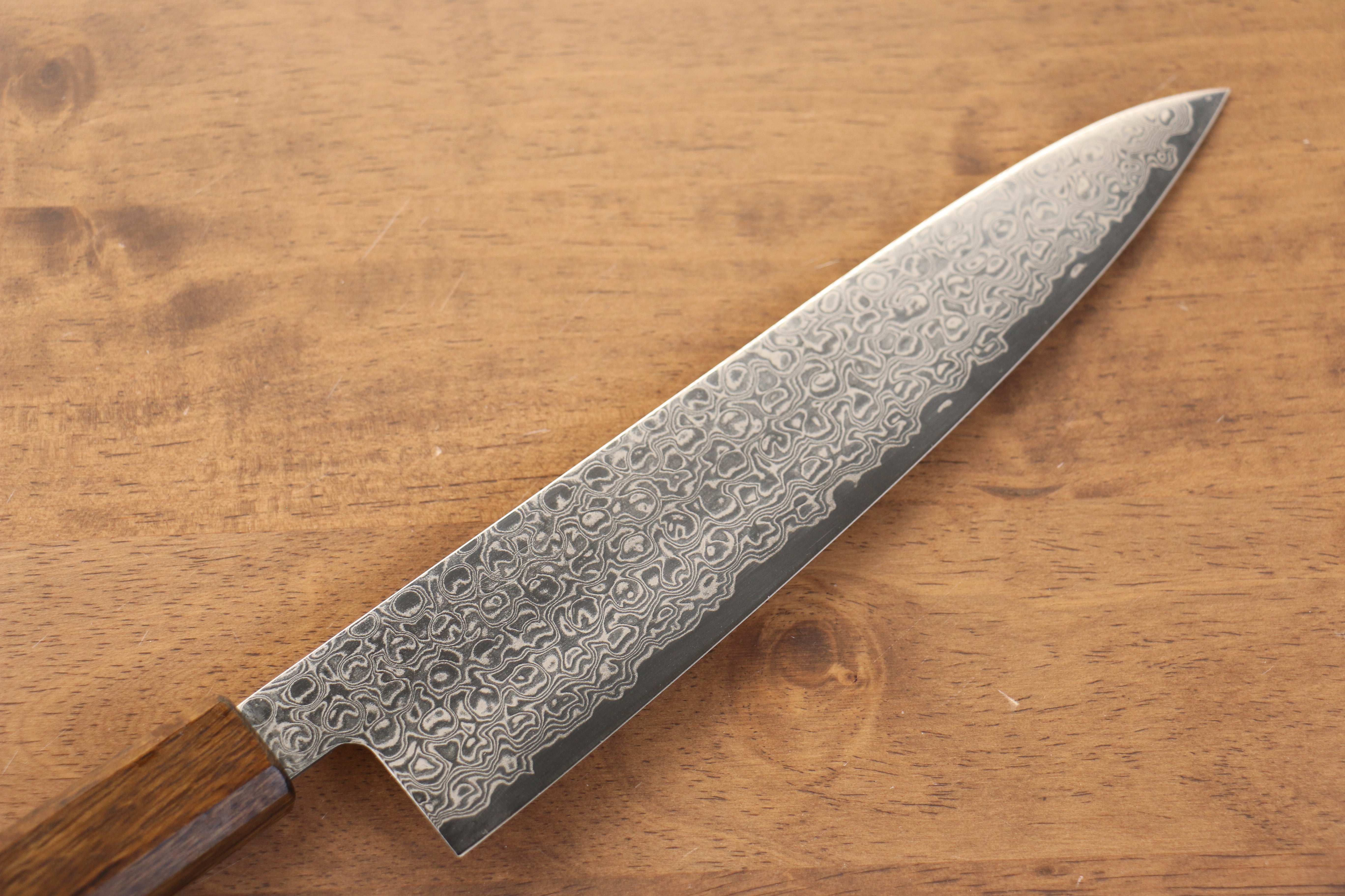 Seisuke ZA-18 Mirrored Finish Damascus Gyuto 210mm Oak Handle - Japanny - Best Japanese Knife