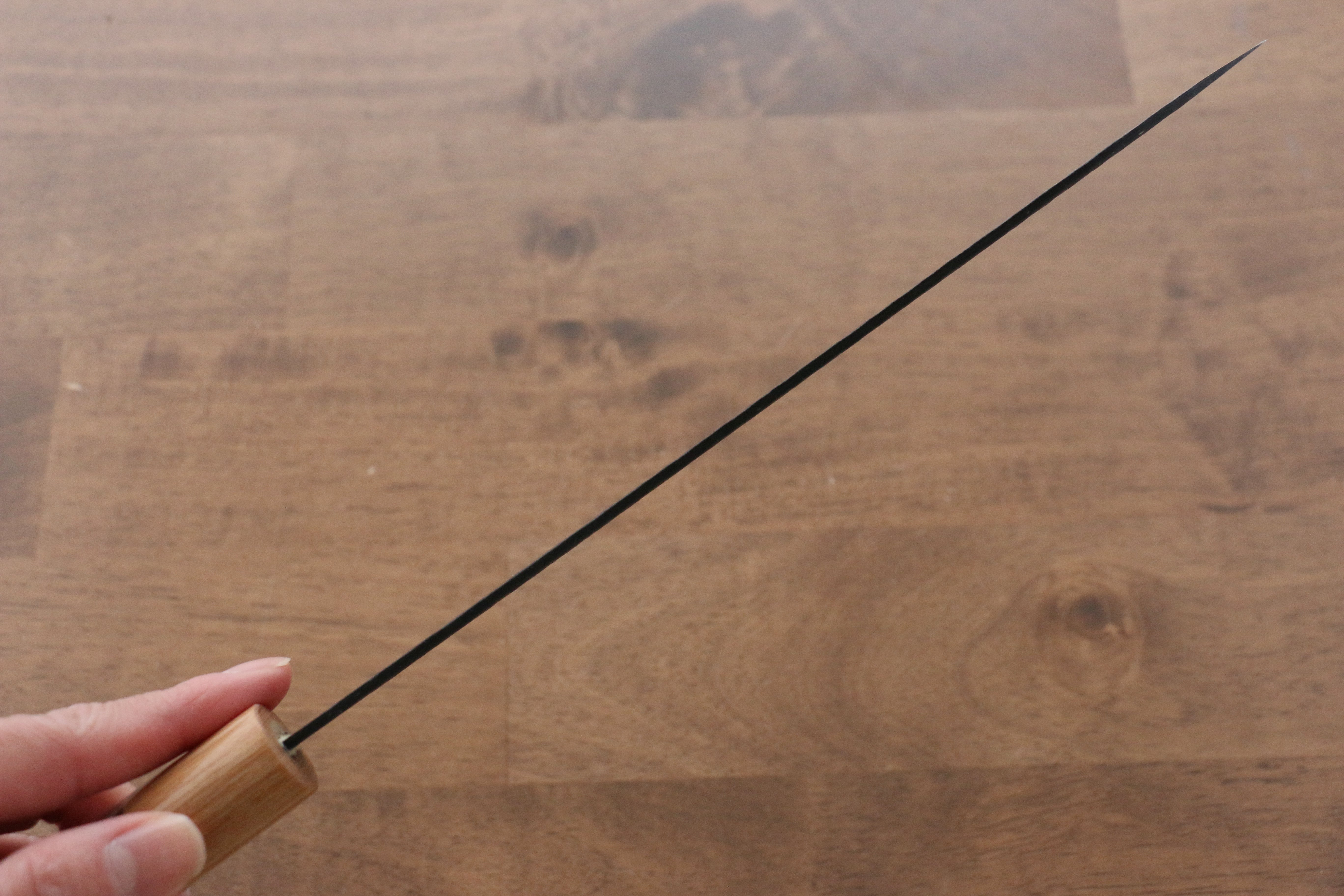 Seisuke Kokubyaku Blue Super Hammered Kurouchi Gyuto 210mm Morado Handle - Japanny - Best Japanese Knife