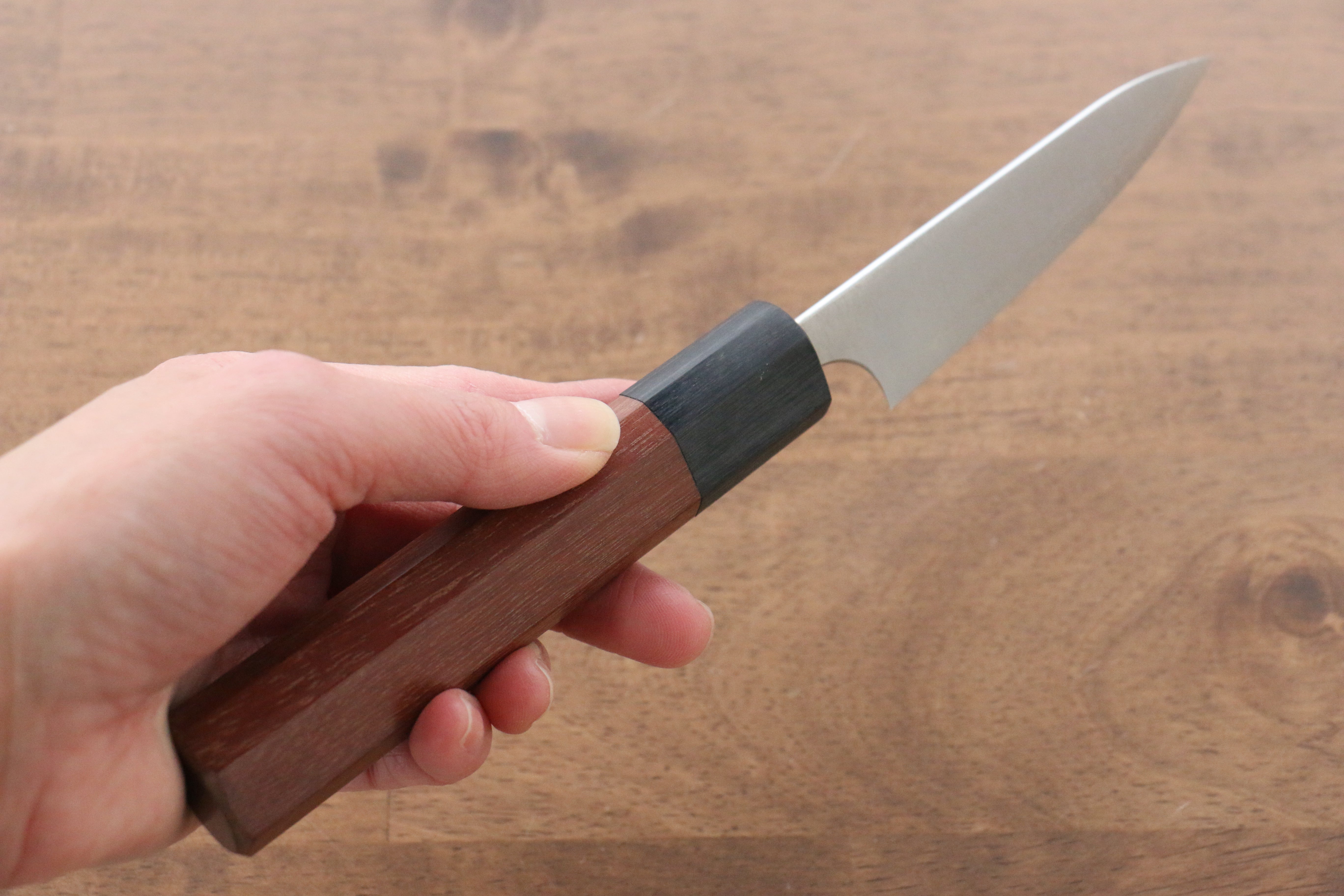 Shibata Takayuki Koutetsu Blue Super Petty-Utility 80mm Jarrah Handle - Japanny - Best Japanese Knife
