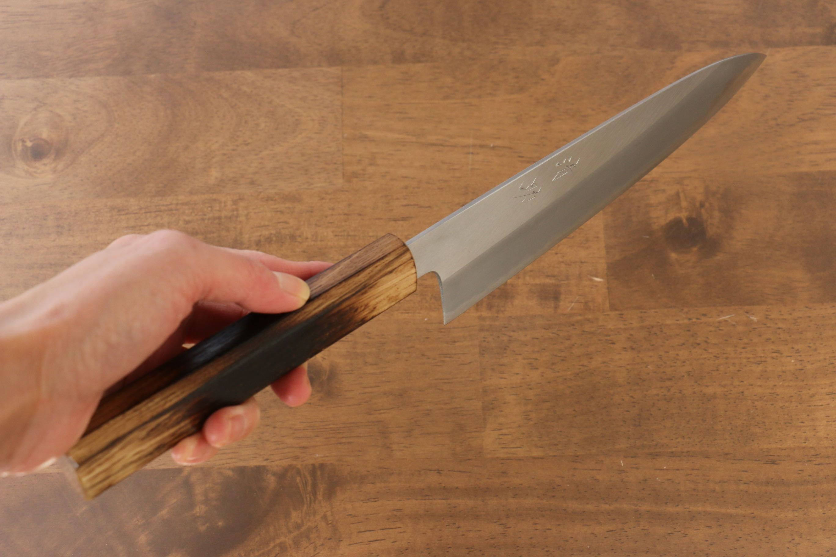 Seisuke White Steel No.2 Gyuto 210mm Burnt Oak (Mehakkaku) Handle - Japanny - Best Japanese Knife