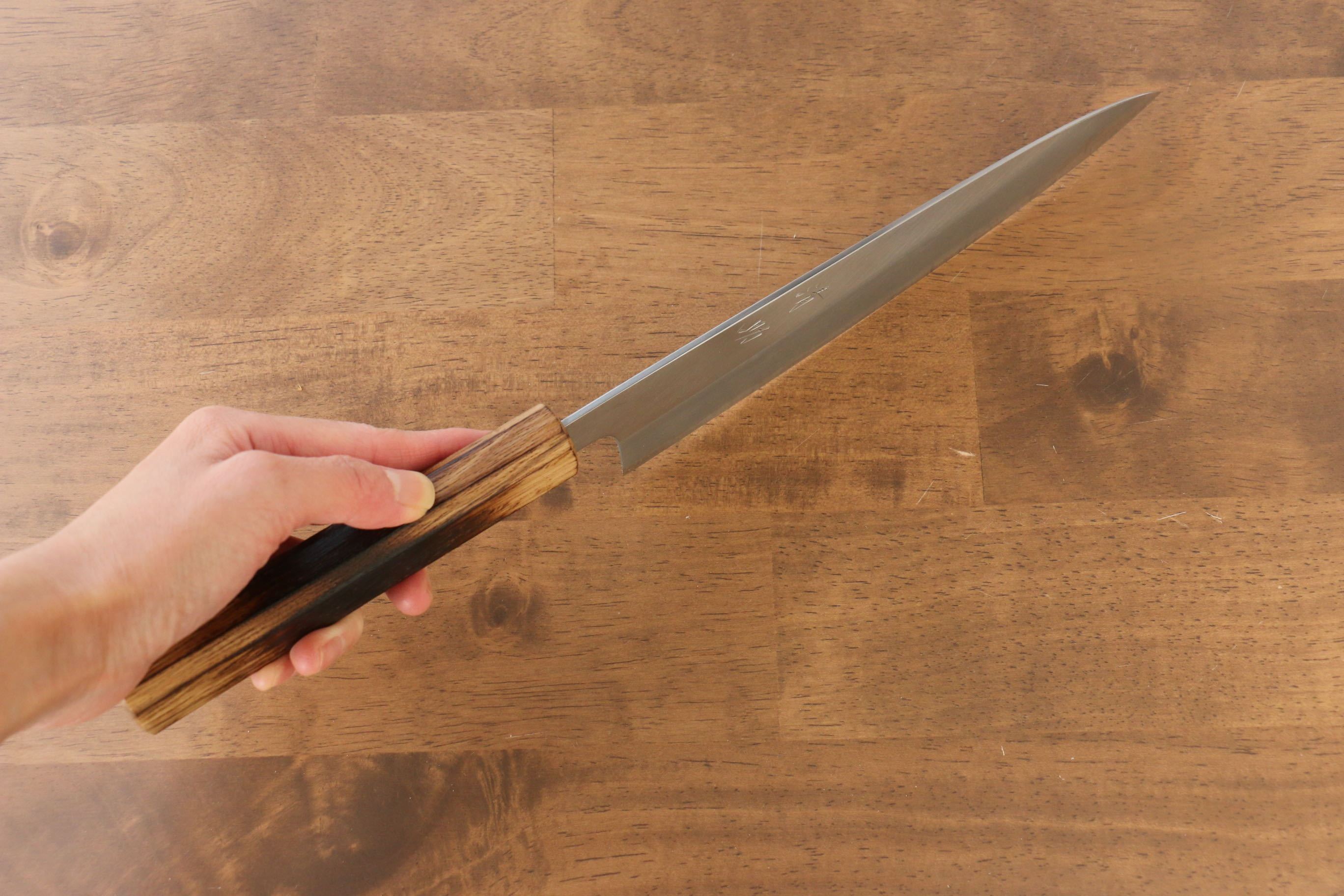 Seisuke White Steel No.2 Gyuto 210mm Burnt Oak (Mehakkaku) Handle - Japanny - Best Japanese Knife