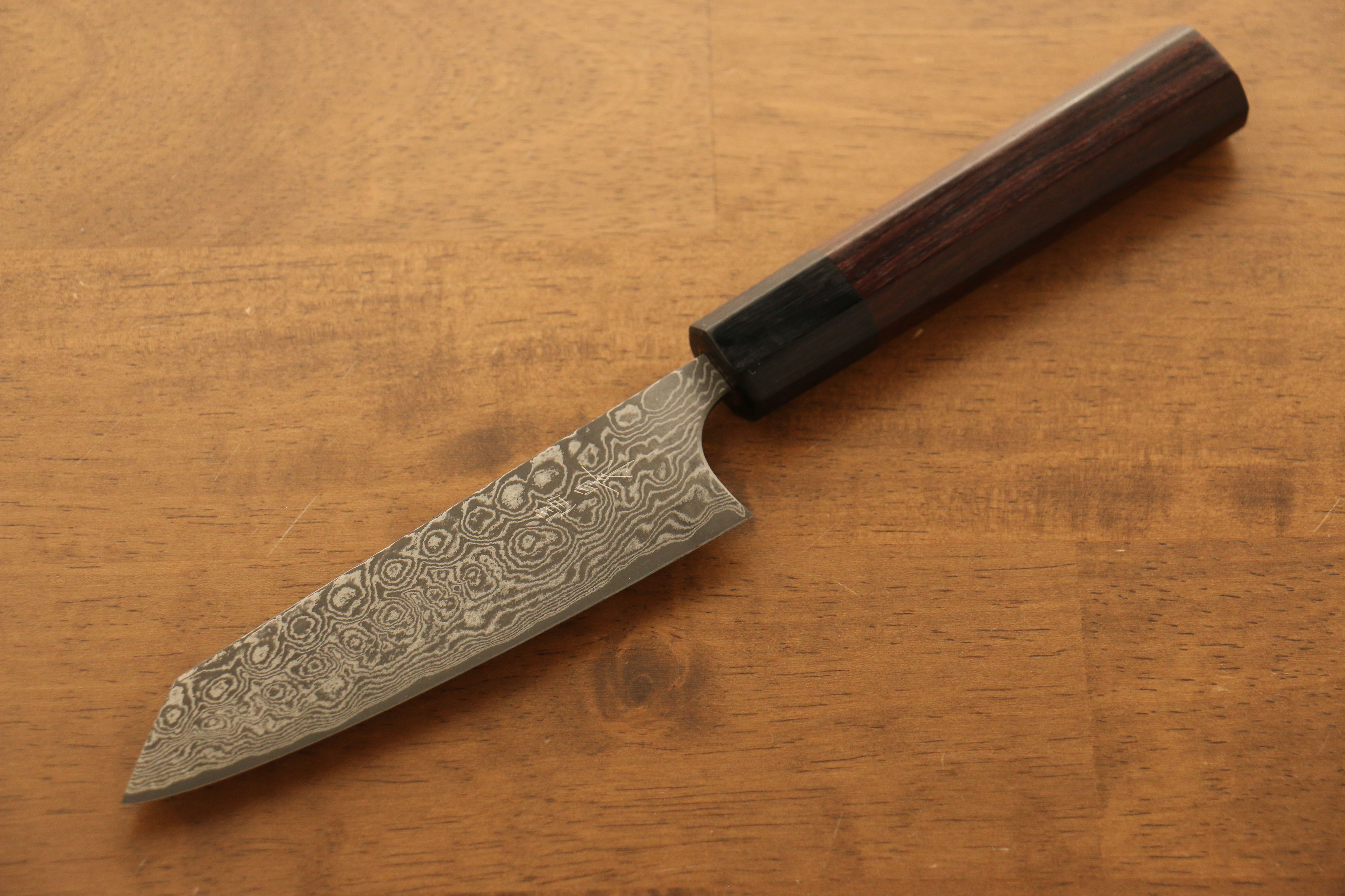 Masakage Kumo VG10 Damascus Small Bunka 120mm Shitan Handle - Japanny - Best Japanese Knife