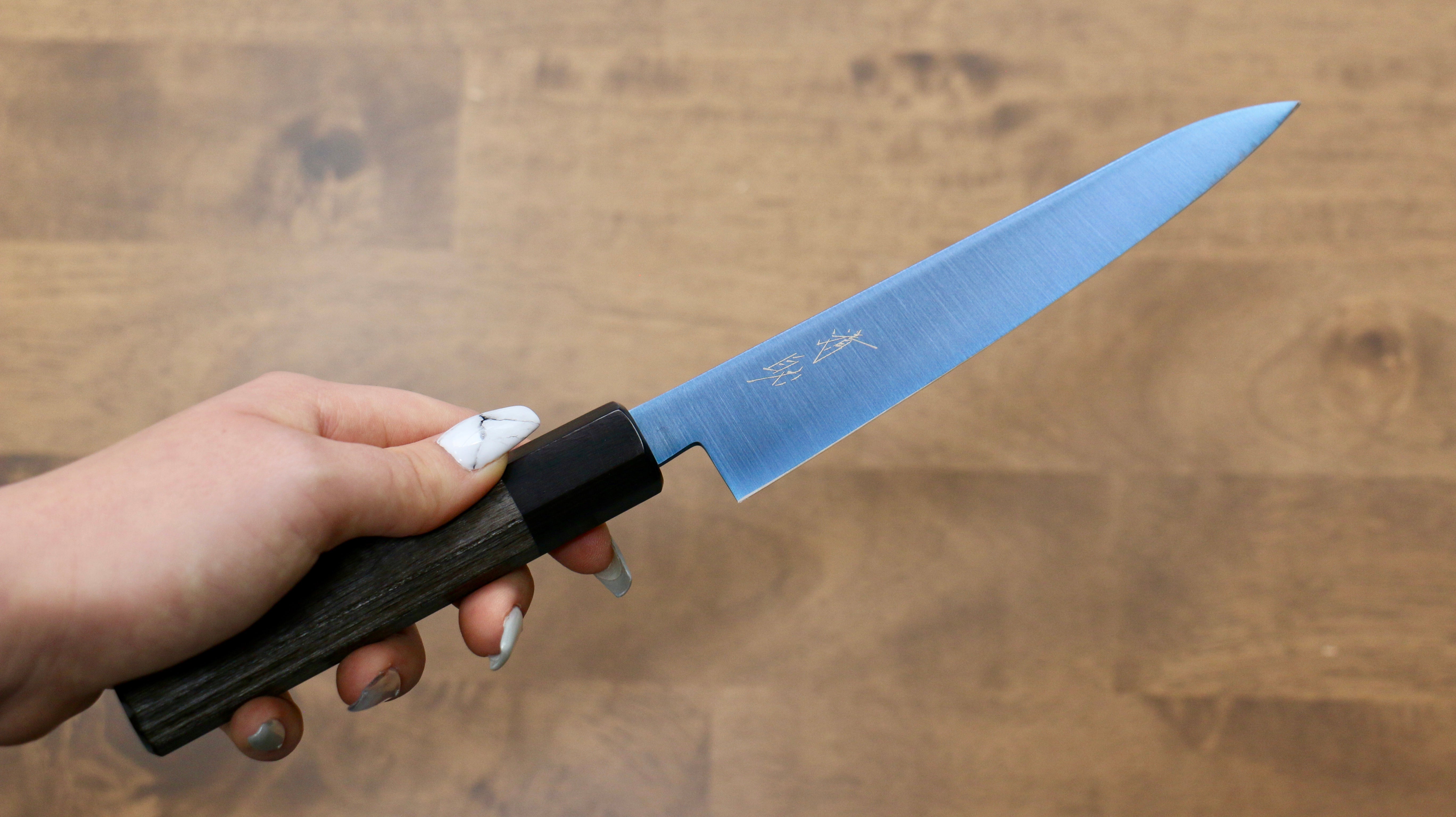 Seisuke SK-85 Ion plating Migaki Finished Petty-Utility 150mm Gray Pakka wood Handle - Japanny - Best Japanese Knife