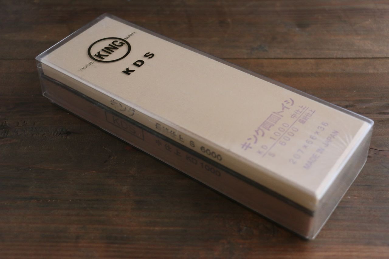 King Two Sided Sharpening Stone - #1000 & #6000 - Japanny - Best Japanese Knife