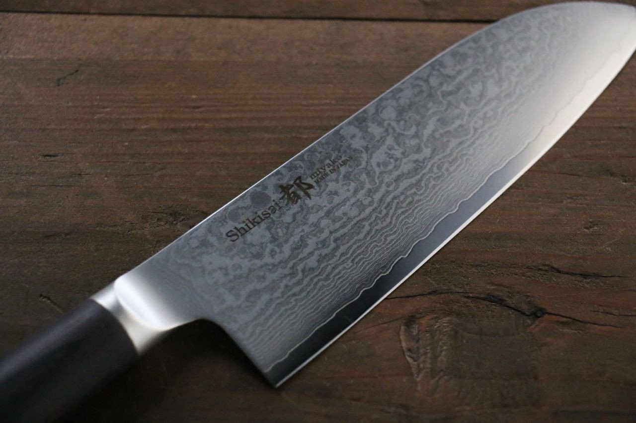 Miyako AUS8 33 Layer Damascus Santoku 165mm - Japanny - Best Japanese Knife