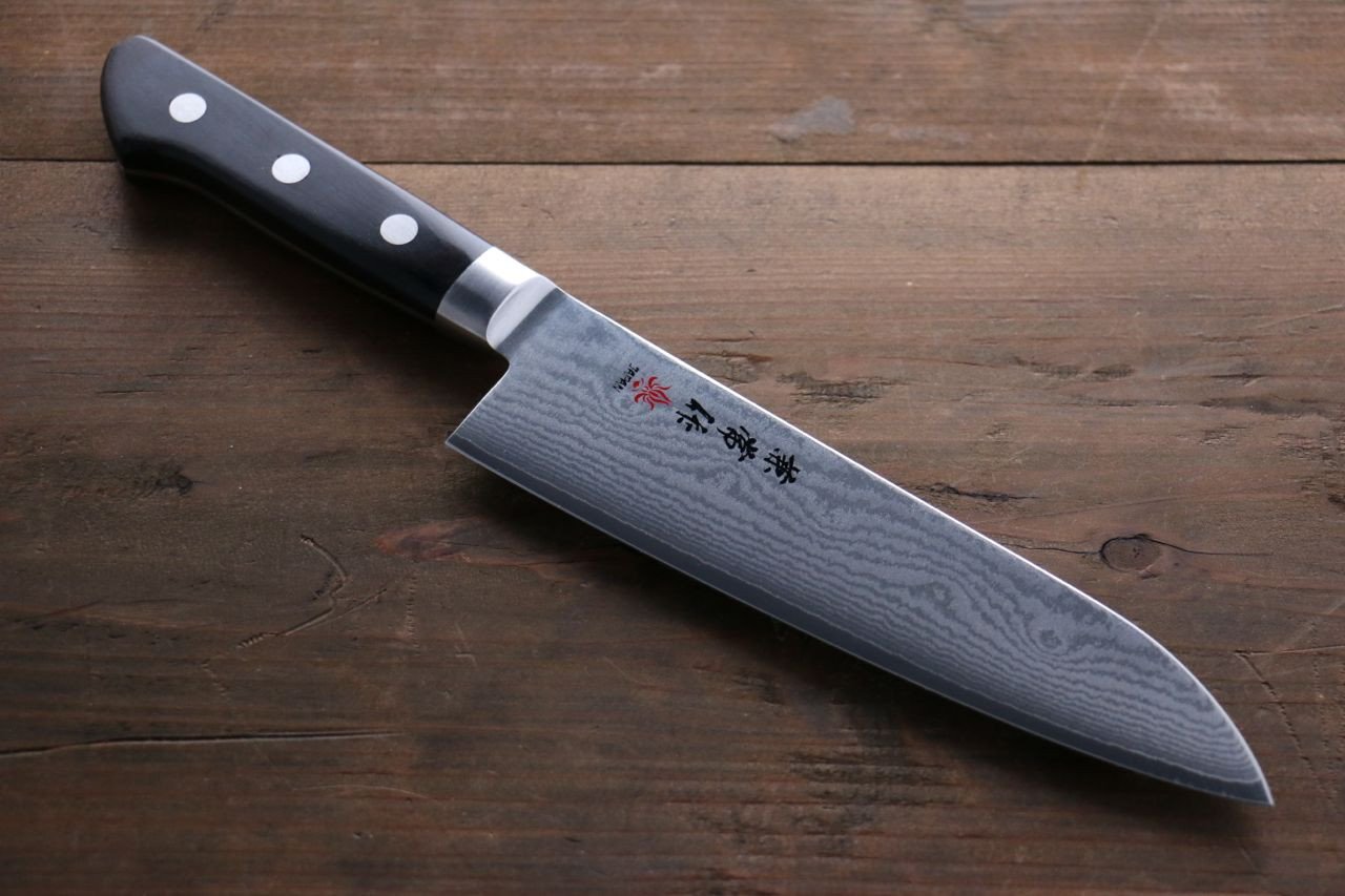 Kanetsune VG10 33 Layer Damascus Santoku 180mm Pakka wood Handle - Japanny - Best Japanese Knife