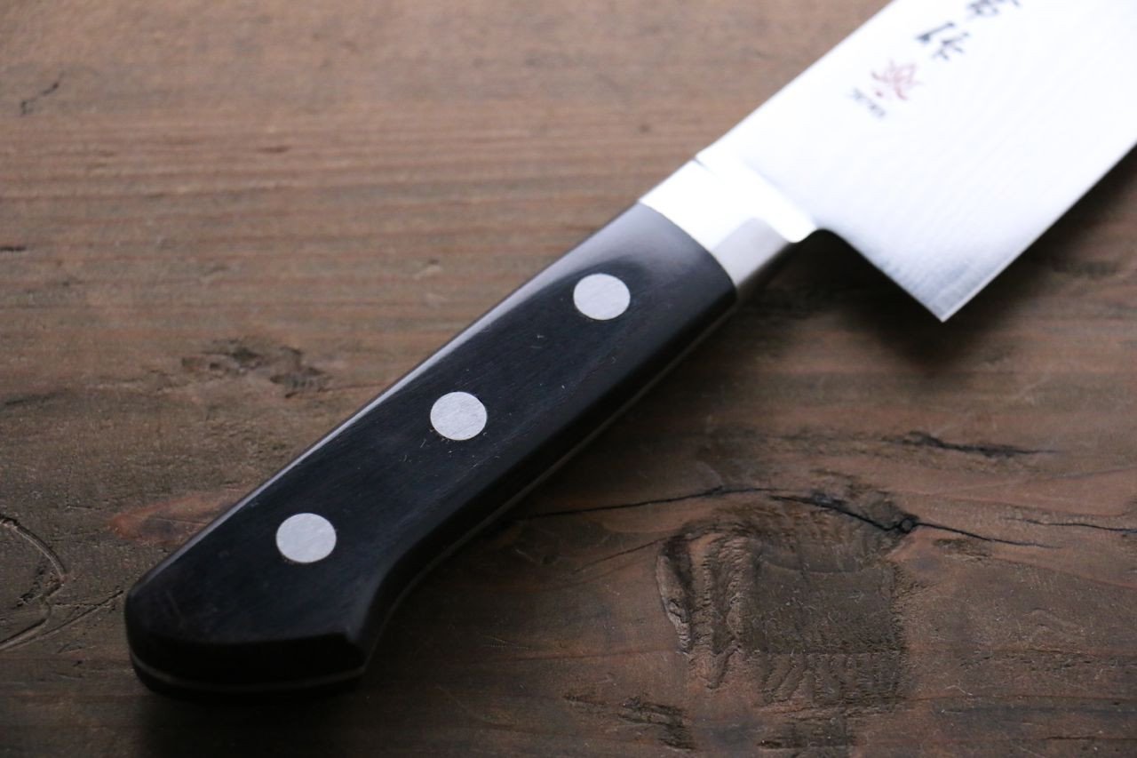 Kanetsune VG10 33 Layer Damascus Santoku 180mm Pakka wood Handle - Japanny - Best Japanese Knife