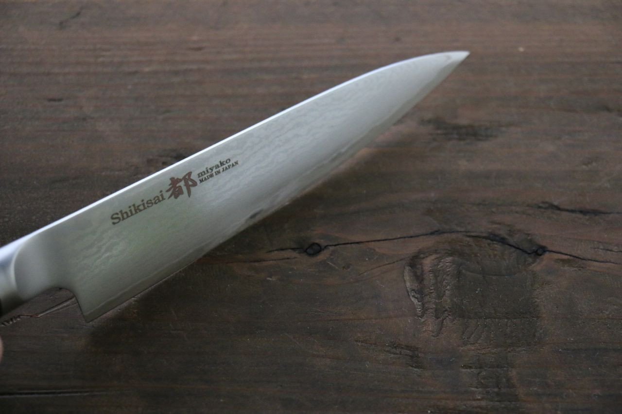 Miyako AUS8 33 Layer Damascus Petty-Utility 130mm - Japanny - Best Japanese Knife