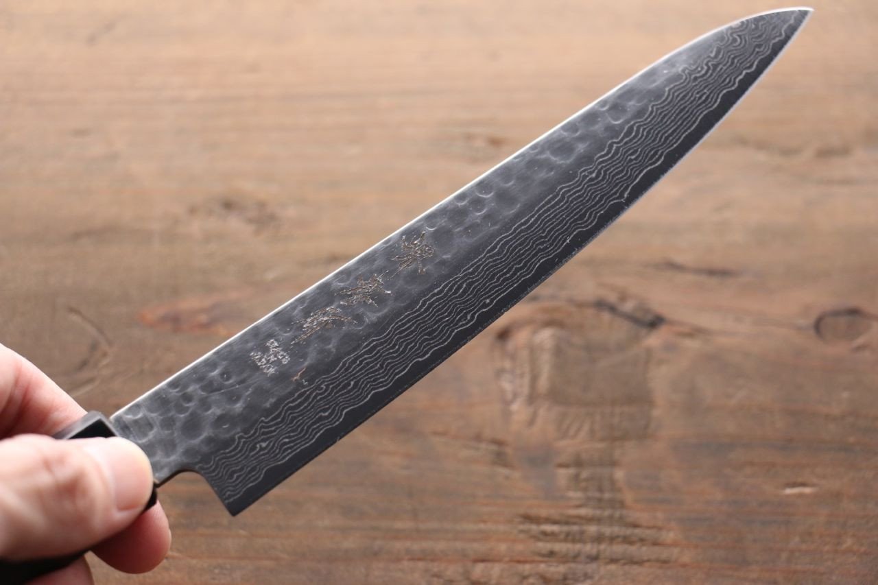 Sakai Takayuki AUS10 45 Layer Damascus Petty-Utility 150mm Shitan Handle - Japanny - Best Japanese Knife