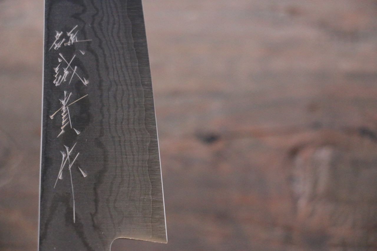 Shigeki Tanaka VG10 17 Layer Damascus Petty-Utility 150mm Red Pakka wood Handle - Japanny - Best Japanese Knife