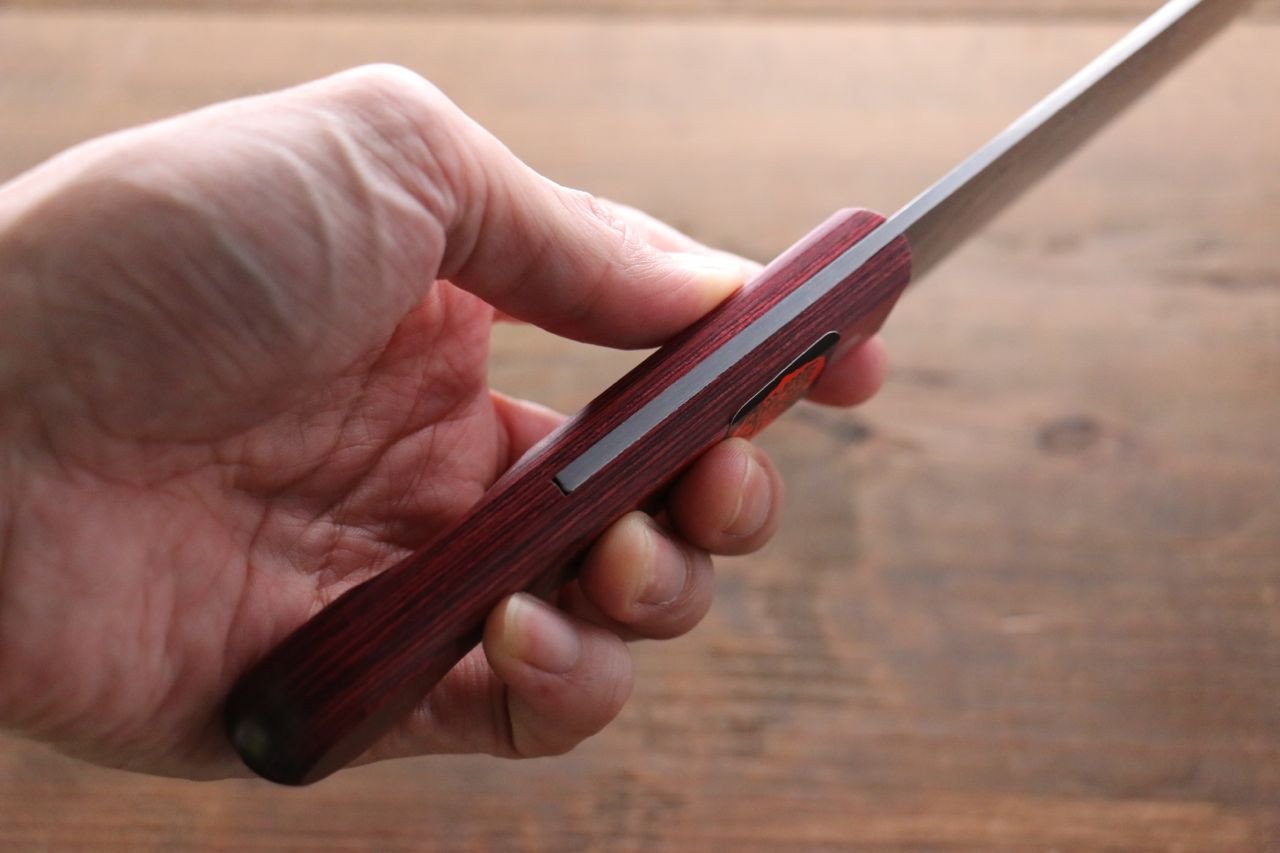 Shigeki Tanaka VG10 17 Layer Damascus Gyuto 180mm Red Pakka wood Handle - Japanny - Best Japanese Knife