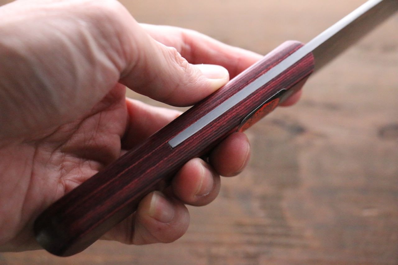 Shigeki Tanaka VG10 17 Layer Damascus Gyuto 210mm Red Pakka wood Handle - Japanny - Best Japanese Knife