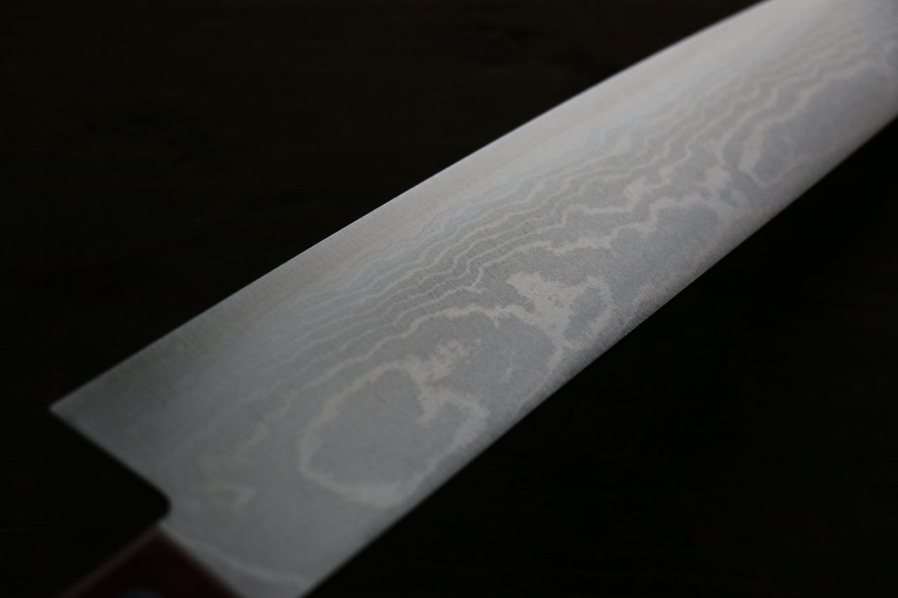 Shigeki Tanaka VG10 17 Layer Damascus Gyuto 210mm Red Pakka wood Handle - Japanny - Best Japanese Knife